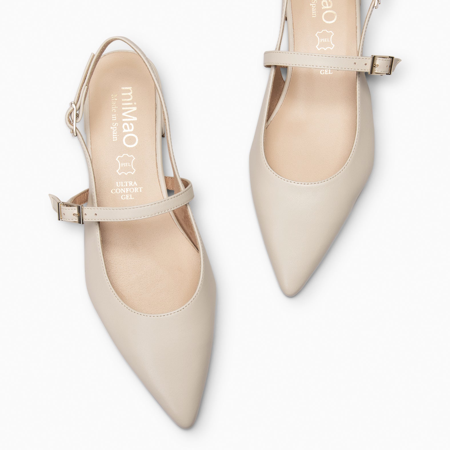 EVA - ZAPATOS ELEGANTES DESTALONADOS HUESO