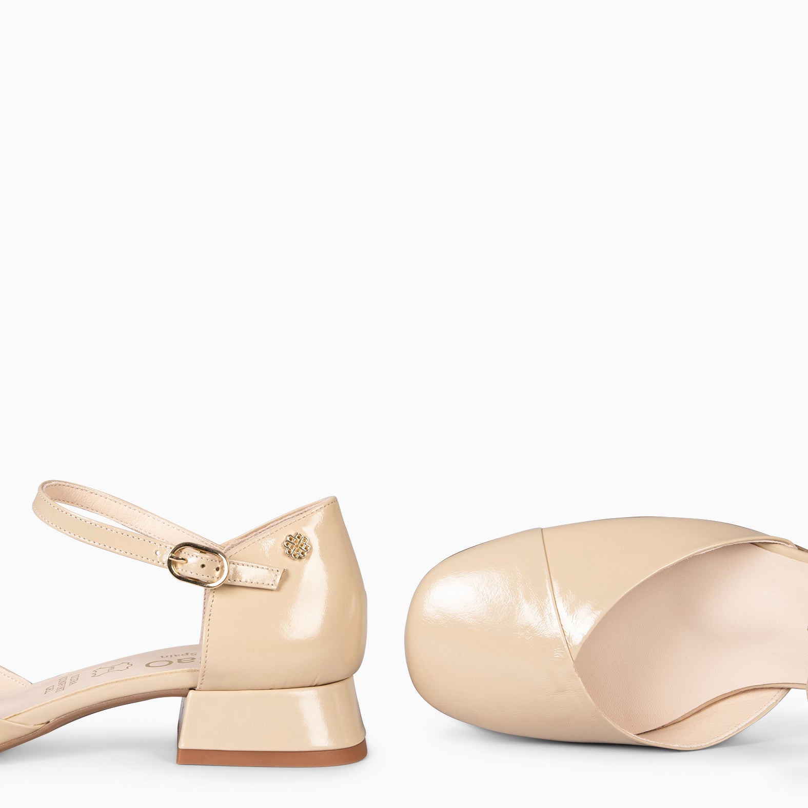 EMILY - ZAPATOS DE TACÓN BAJO BEIGE