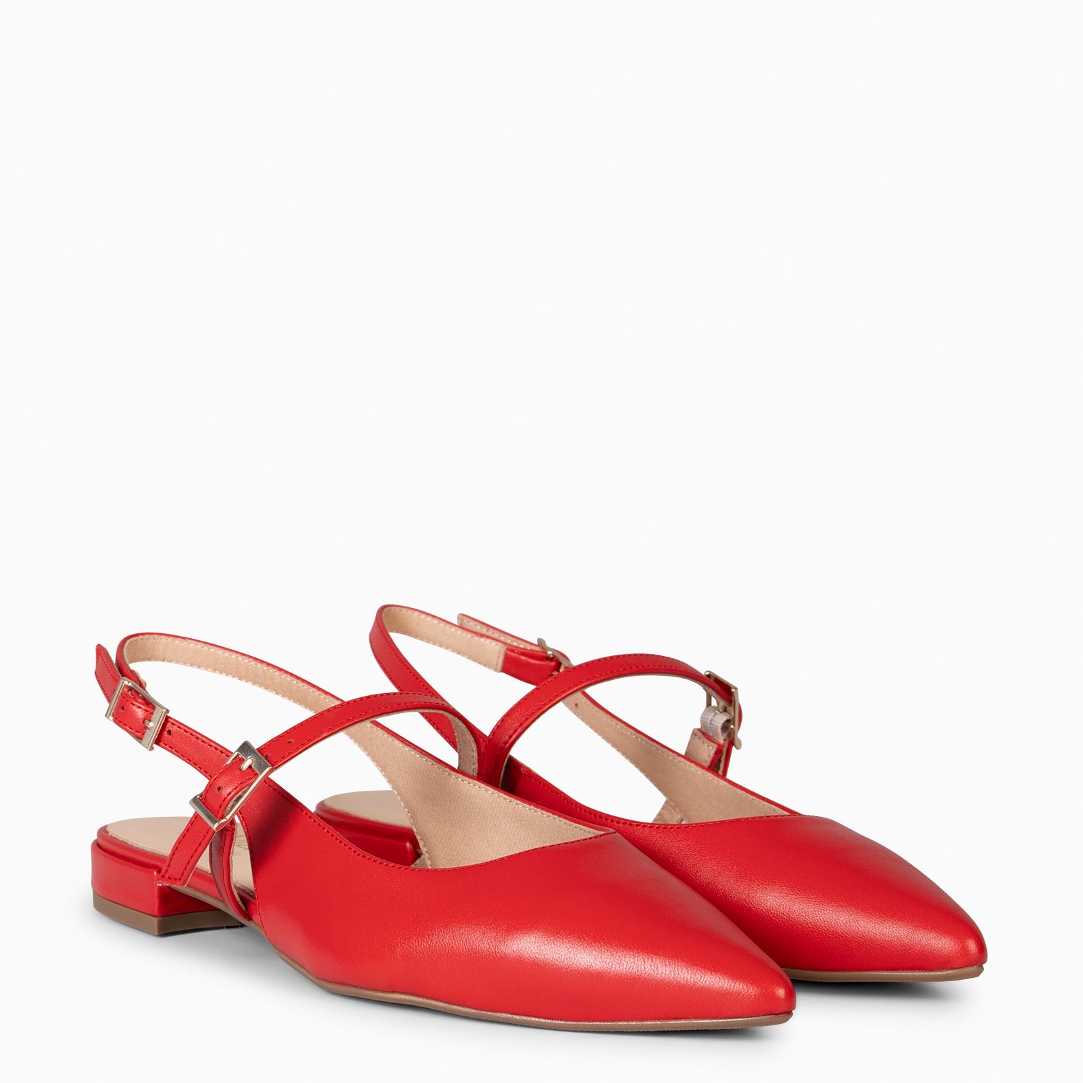 EVA - ZAPATOS ELEGANTES DESTALONADOS ROJO
