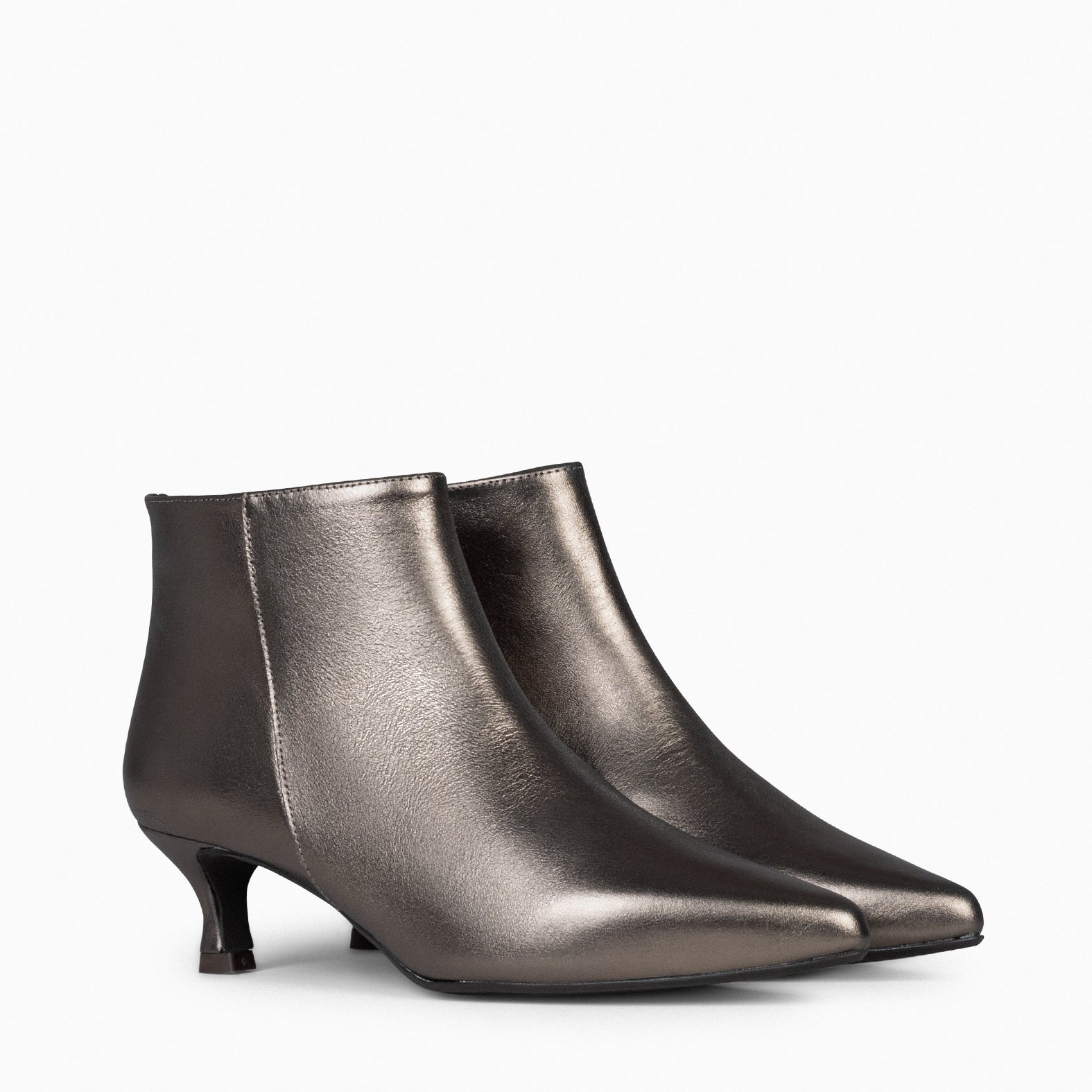 ROYAL - Botines tacón bajo BRONCE napa