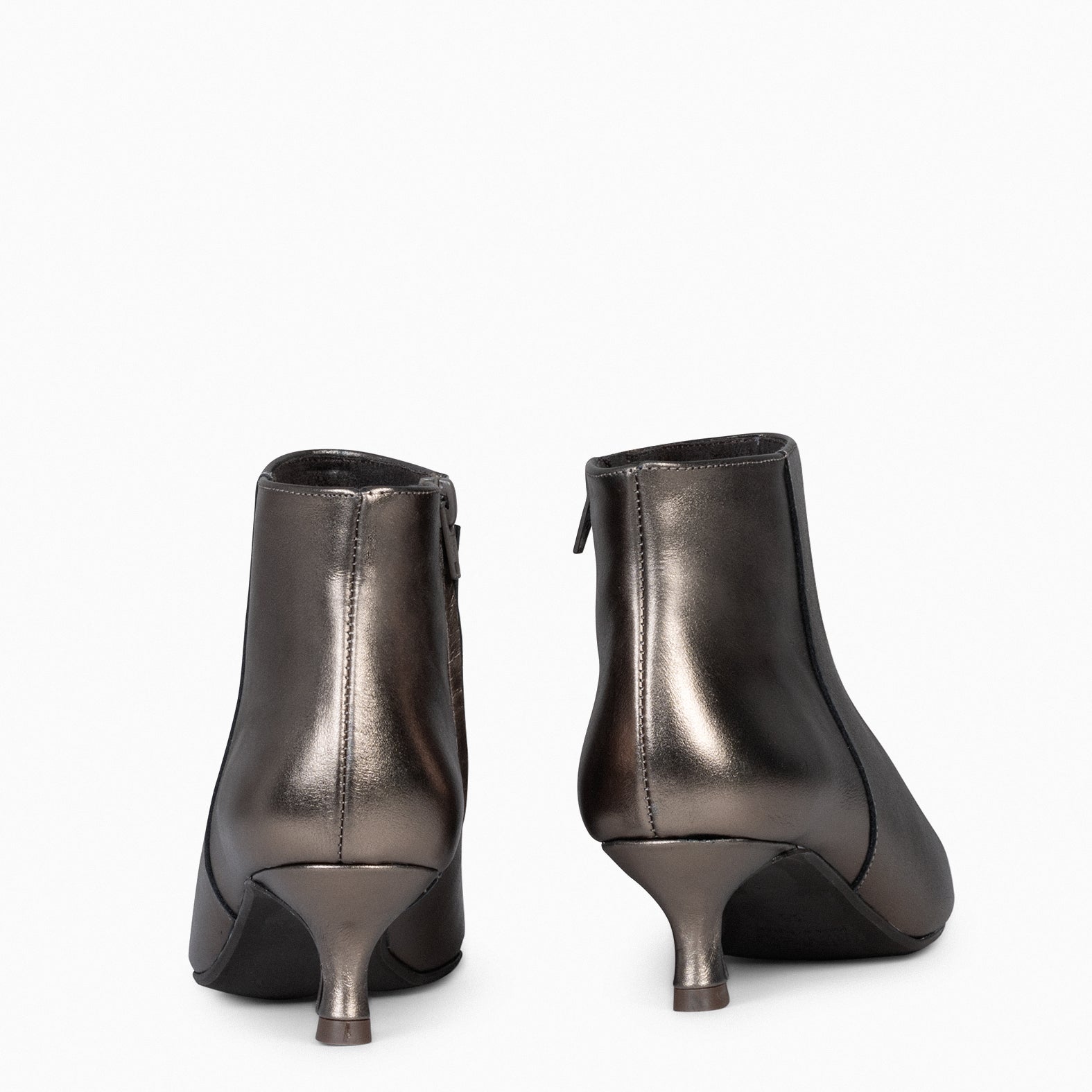 ROYAL - Botines tacón bajo BRONCE napa