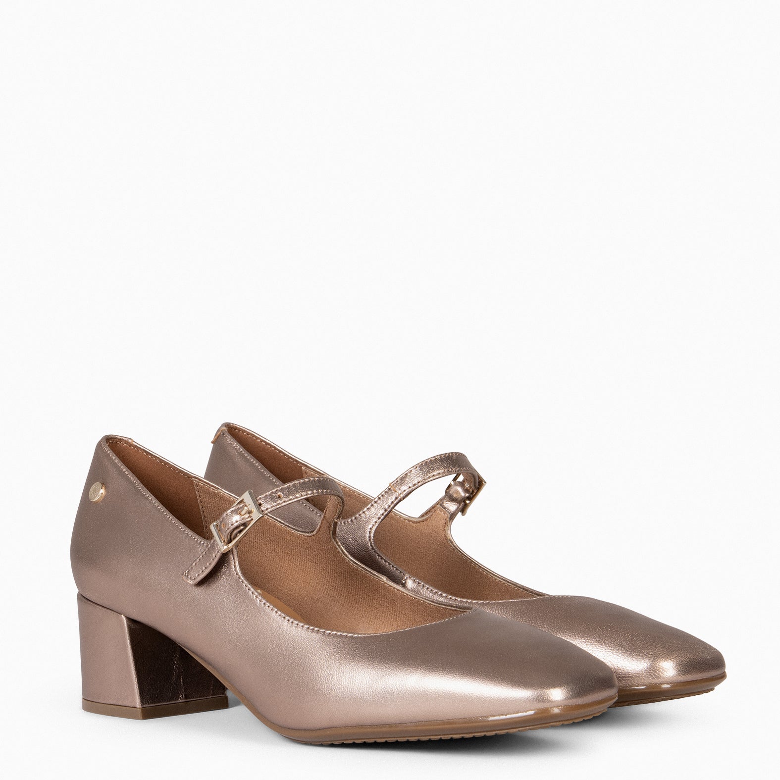 BELLA - Zapatos con pulsera y puntera cuadrada ORO