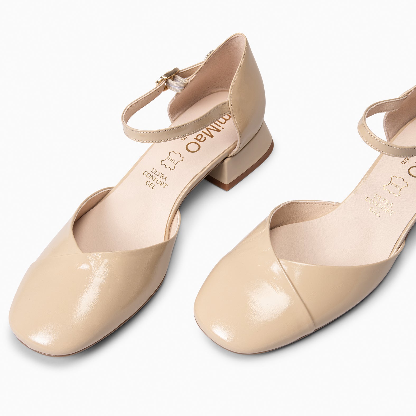 EMILY - ZAPATOS DE TACÓN BAJO BEIGE