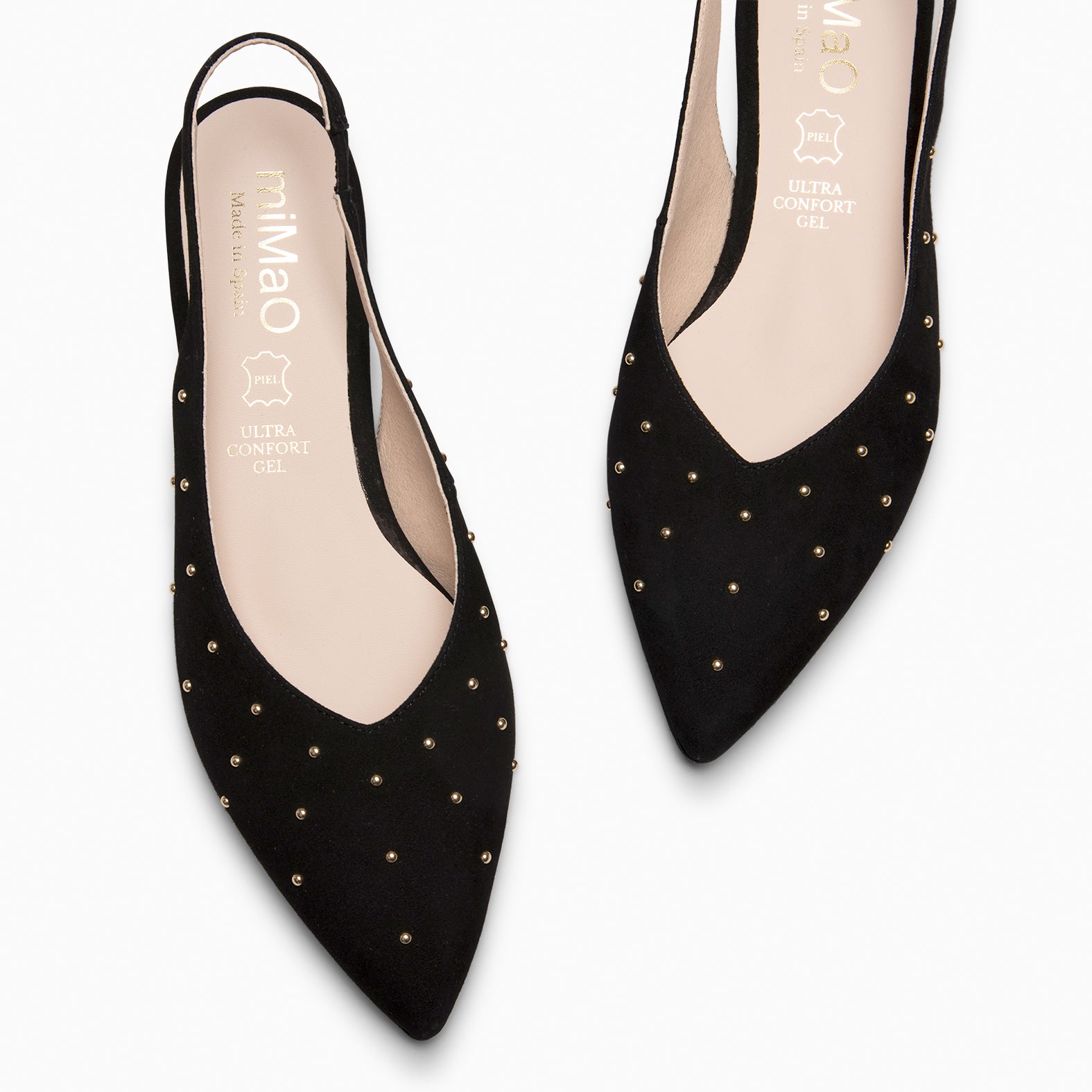 ORION – ZAPATOS BAJOS DESTALONADOS CON TACHAS NEGRO
