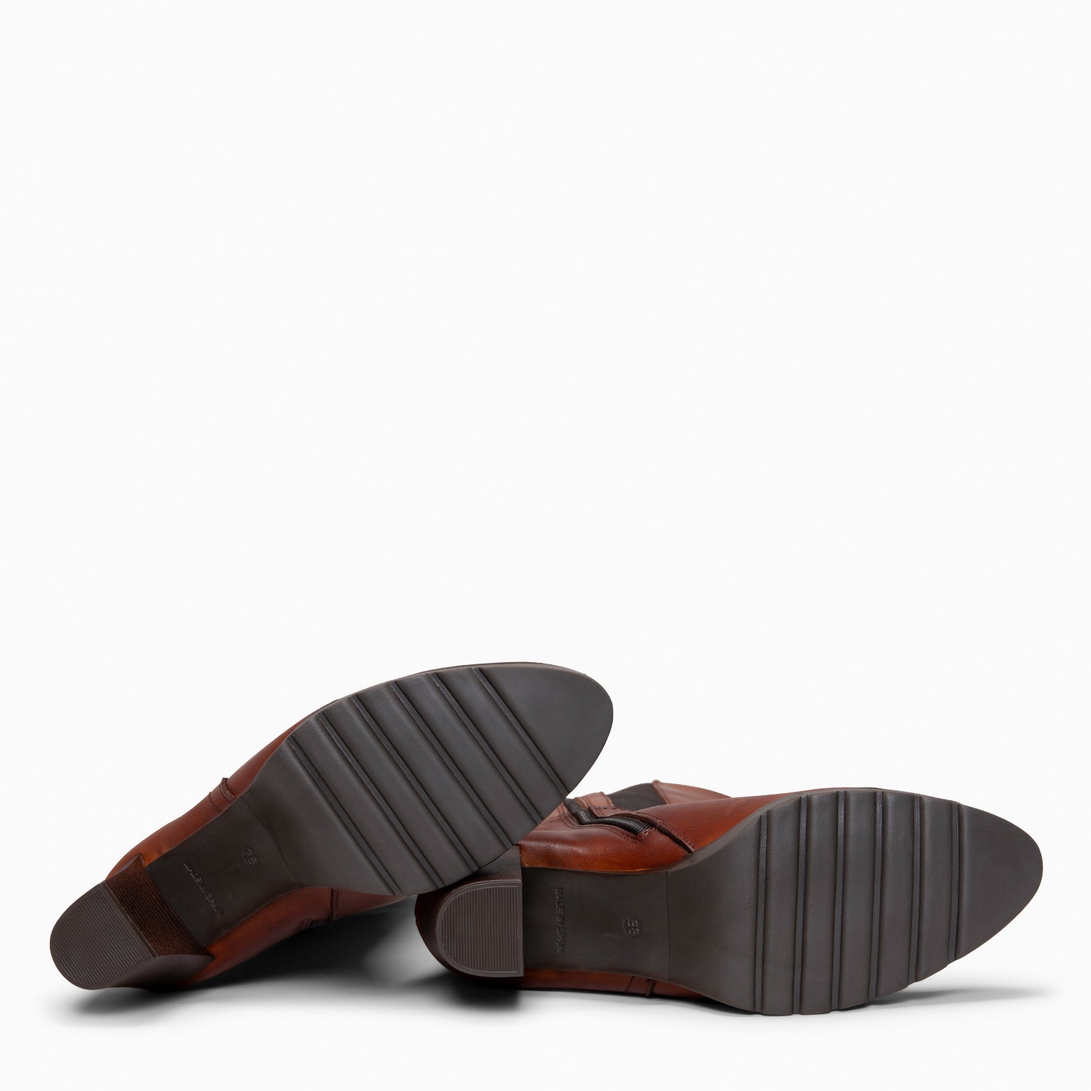 ARIANA XL - Botas de tacón y plataforma altas de piel MARRON