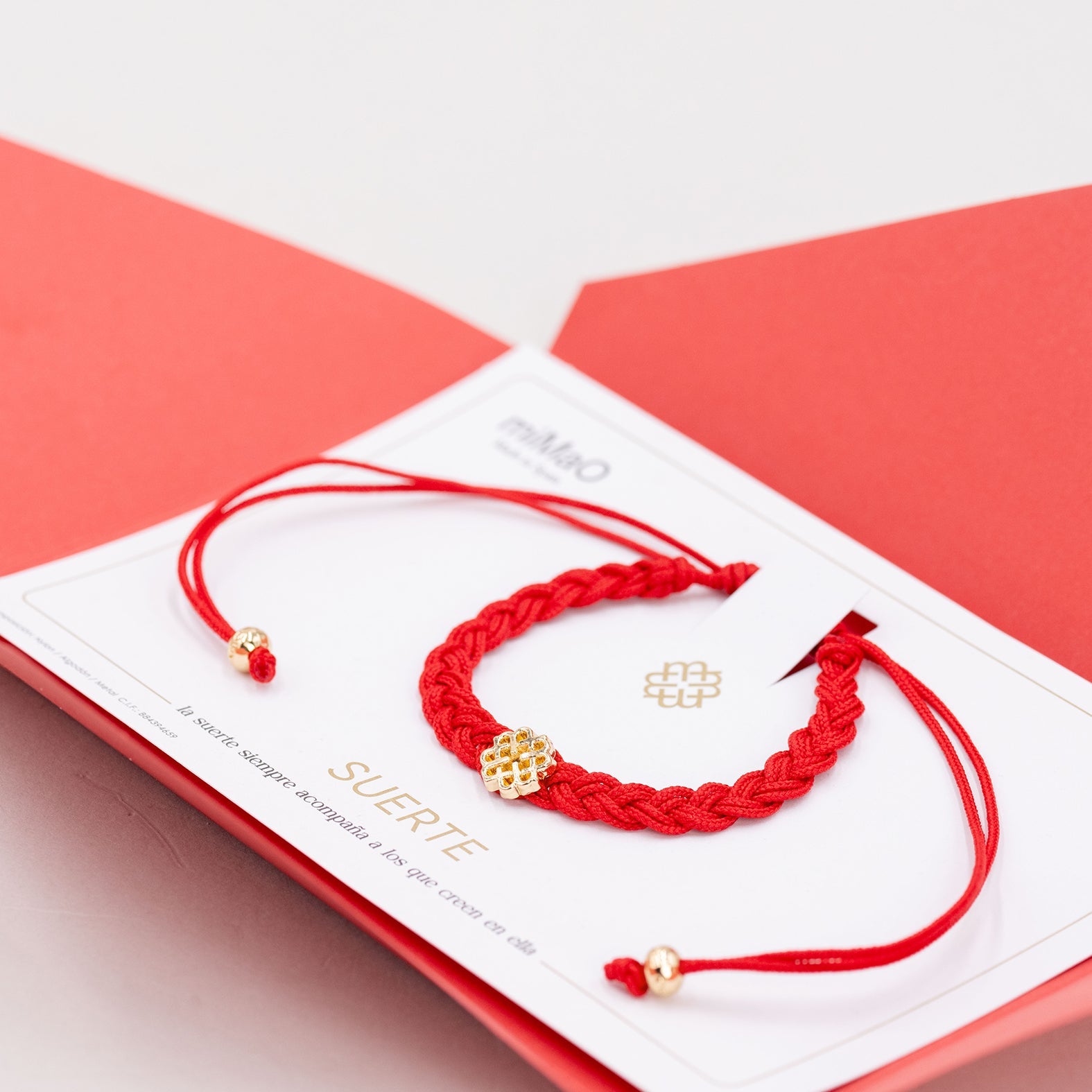 PULSERA ROJA DE LA SUERTE ORO