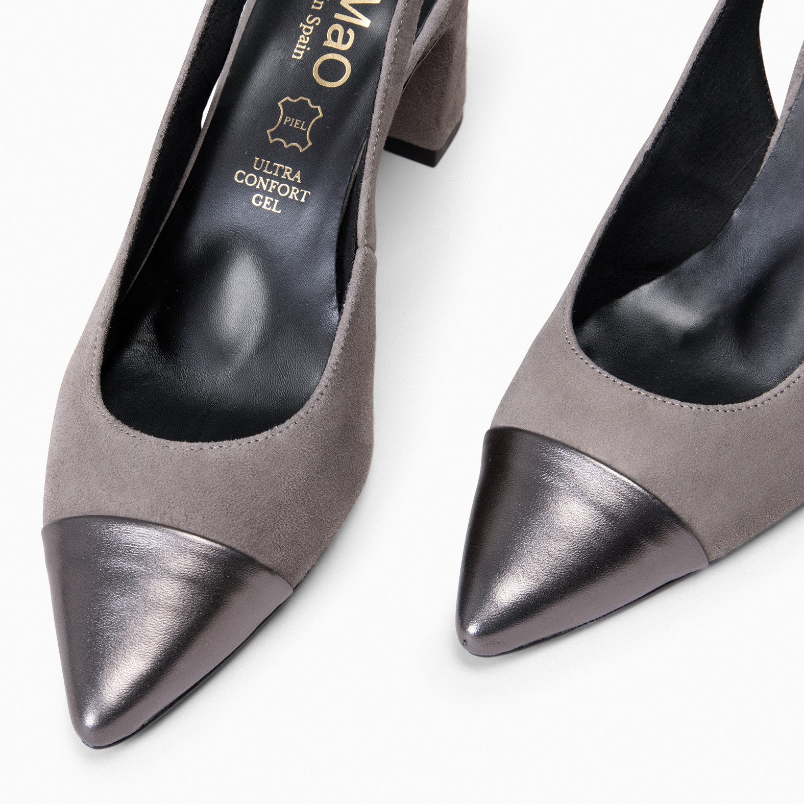 DIANA - Zapato con puntera afilada bicolor GRIS