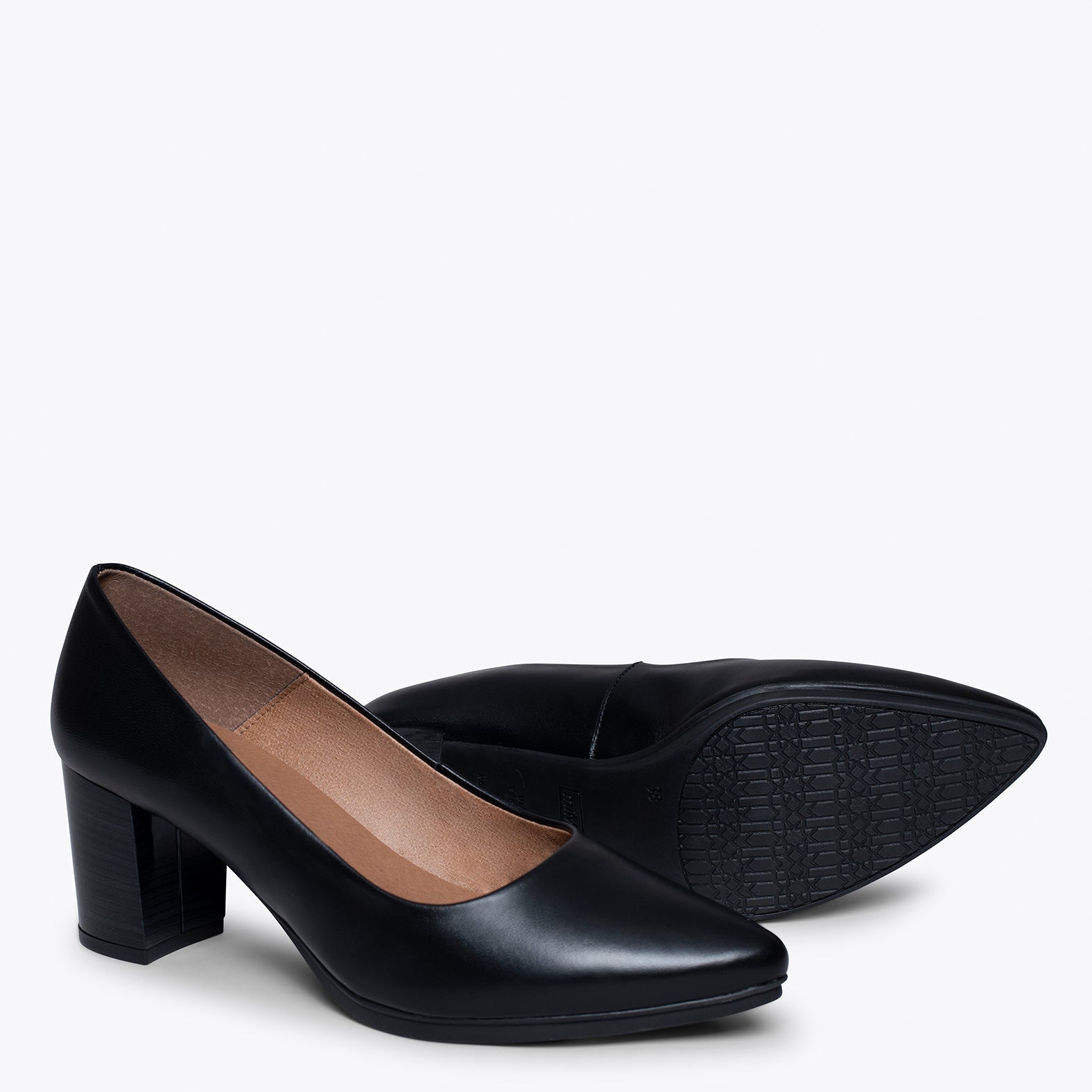 URBAN S SALON - Zapatos NEGROS con tacón madera
