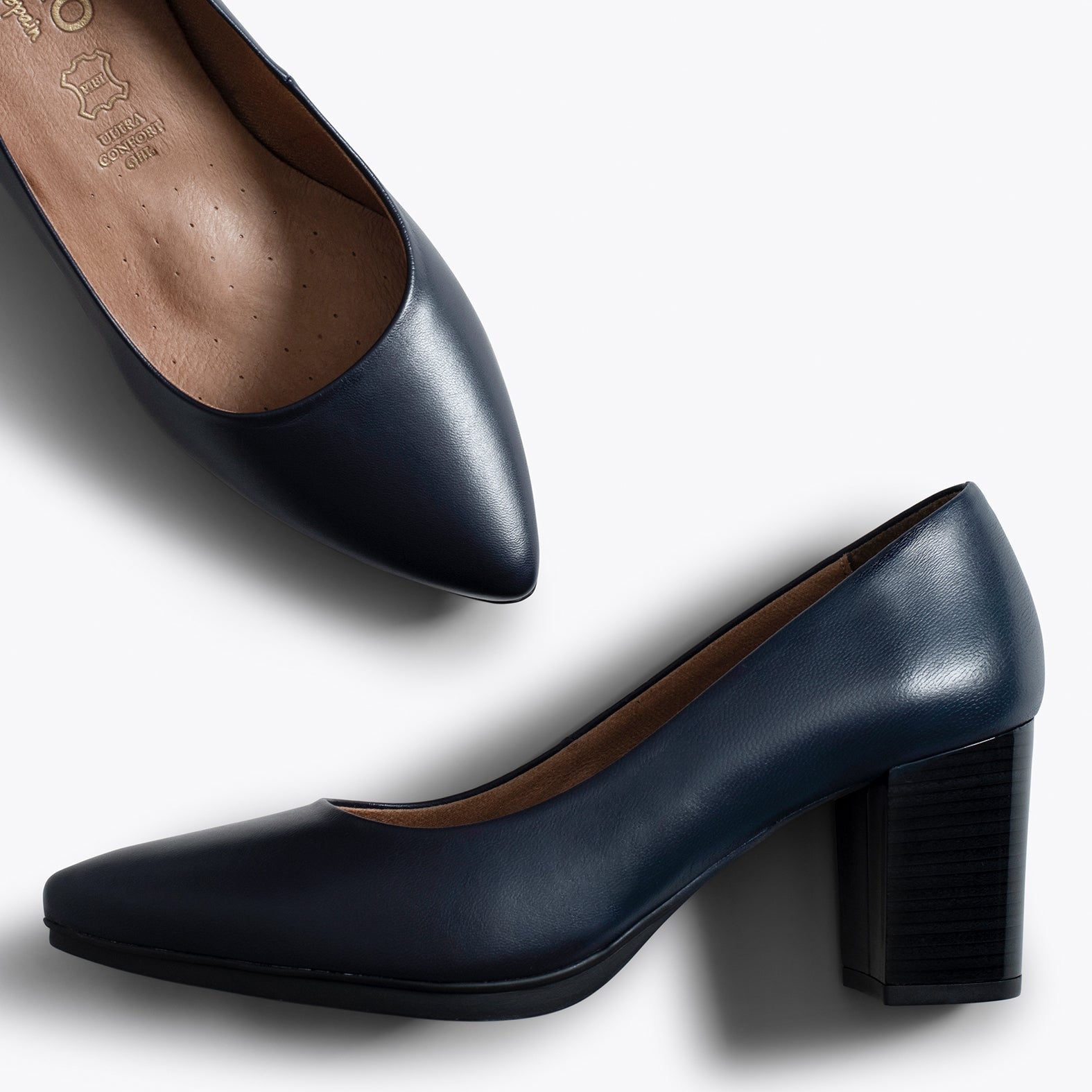 URBAN S SALON - Zapatos MARINO con tacón madera
