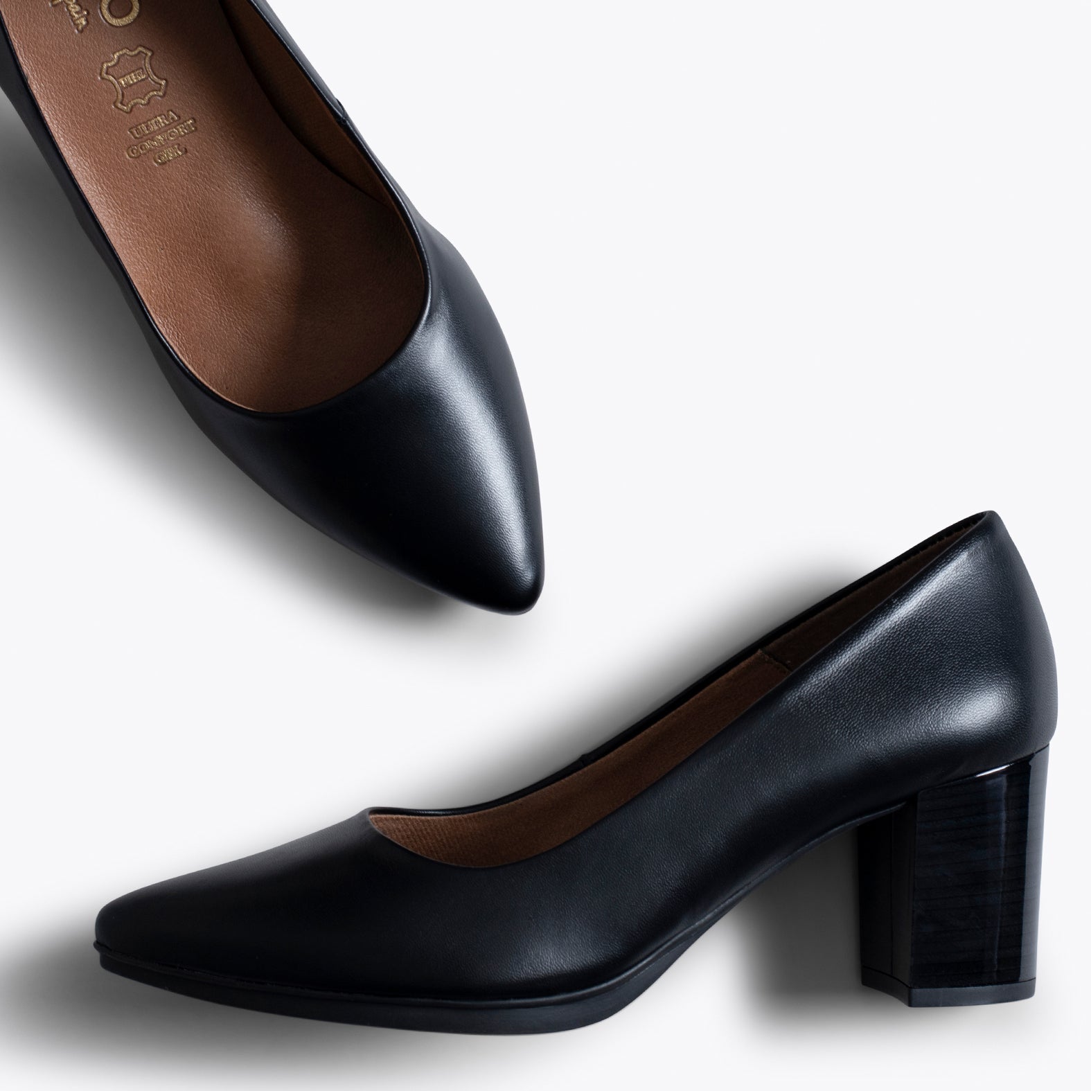 URBAN S SALON - Zapatos NEGROS con tacón madera