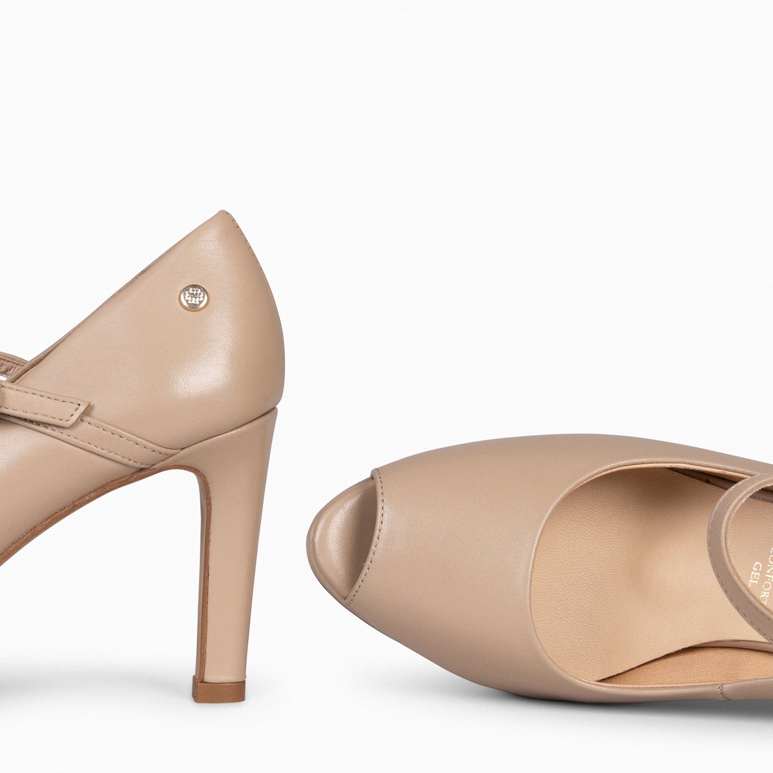 CASSIS - Zapato Peep Toe con correa TAUPE