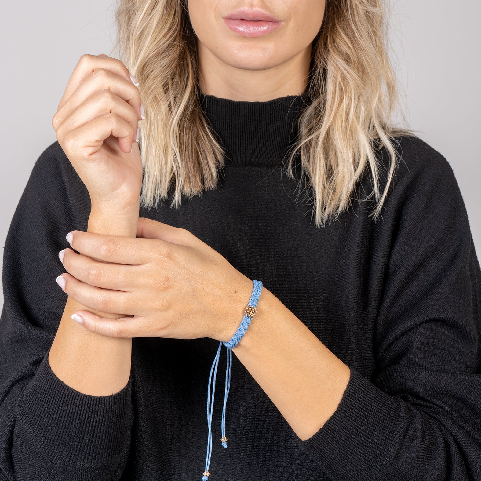 PULSERA AZUL DE LA PAZ ORO