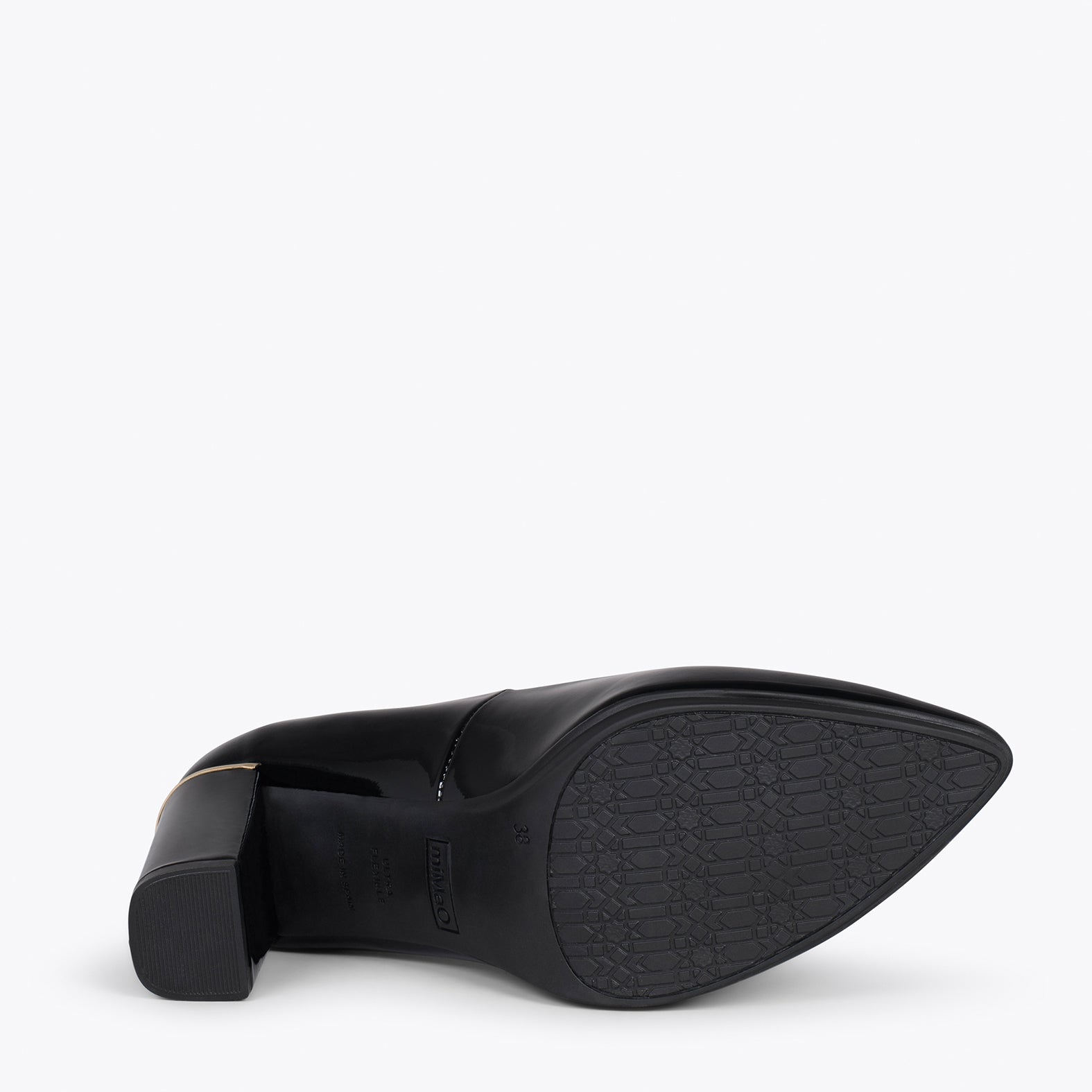 URBAN CHAROL - Zapatos de tacón de charol con adorno metálico NEGRO