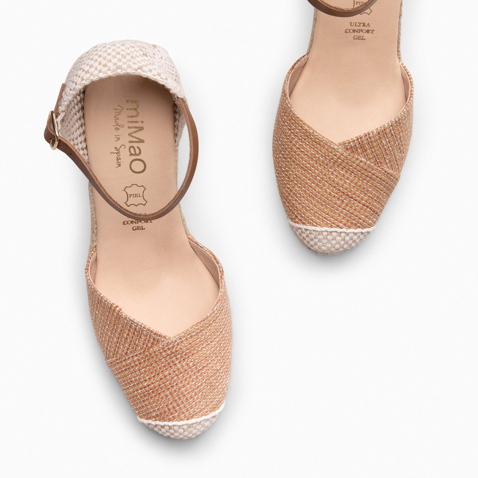 CONIL - Cuña de Esparto NARANJA con hilo dorado