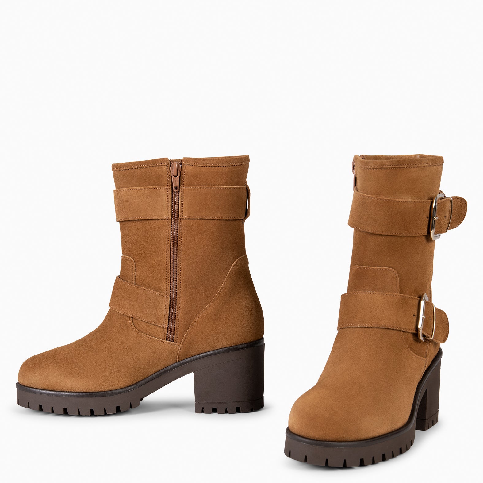 JANET – Botas biker de mujer CAMEL