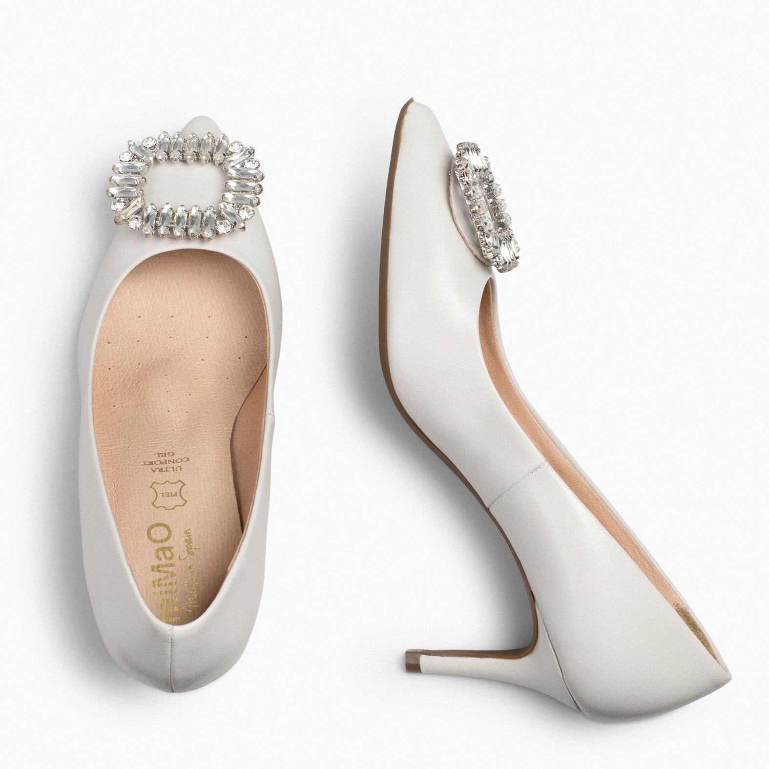 ELLA - Zapatos de tacón de aguja con adorno HUESO