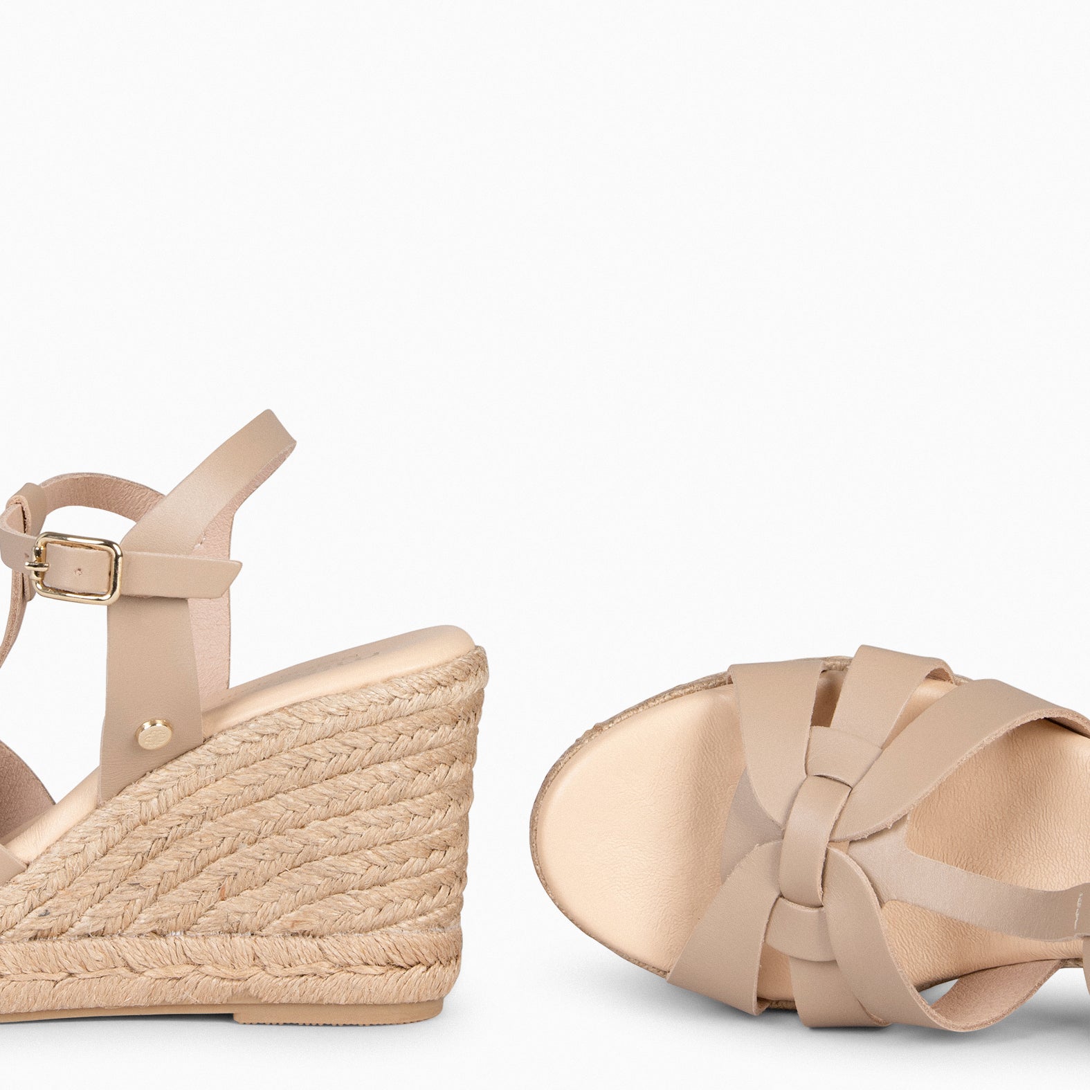 VALERIA - Sandalias de esparto con tiras TAUPE