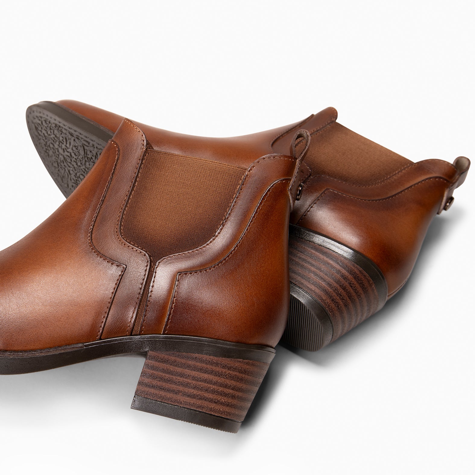 BILLY - Botines de tacón tipo Chelsea CAMEL