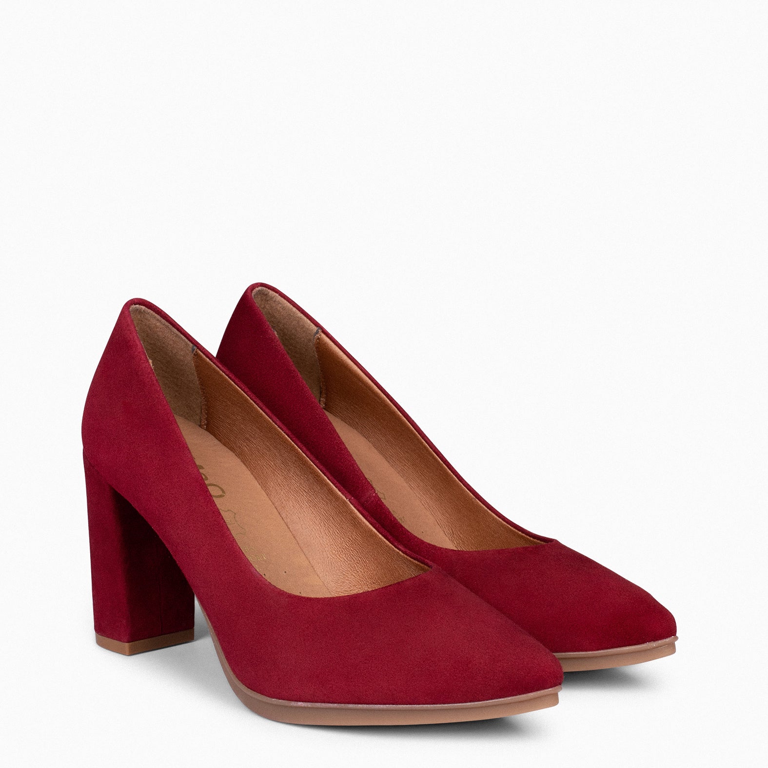 URBAN - Zapatos de tacón alto de ante en BURDEOS