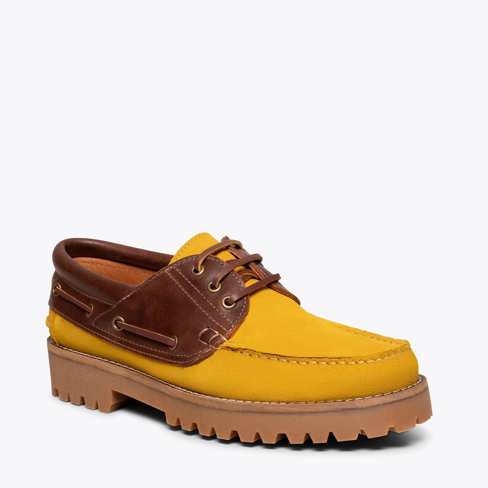 NÁUTICO Zapatos de cordones para hombre AMARILLO