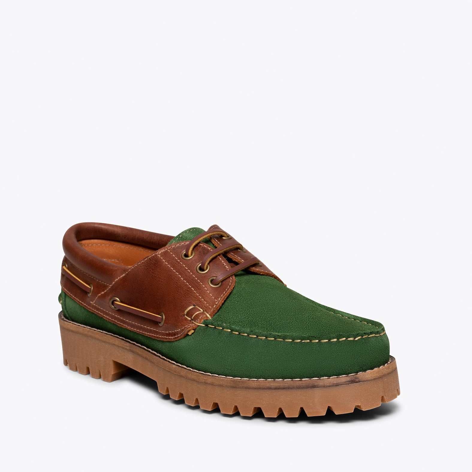 NÁUTICO Zapatos de cordones para hombre VERDE