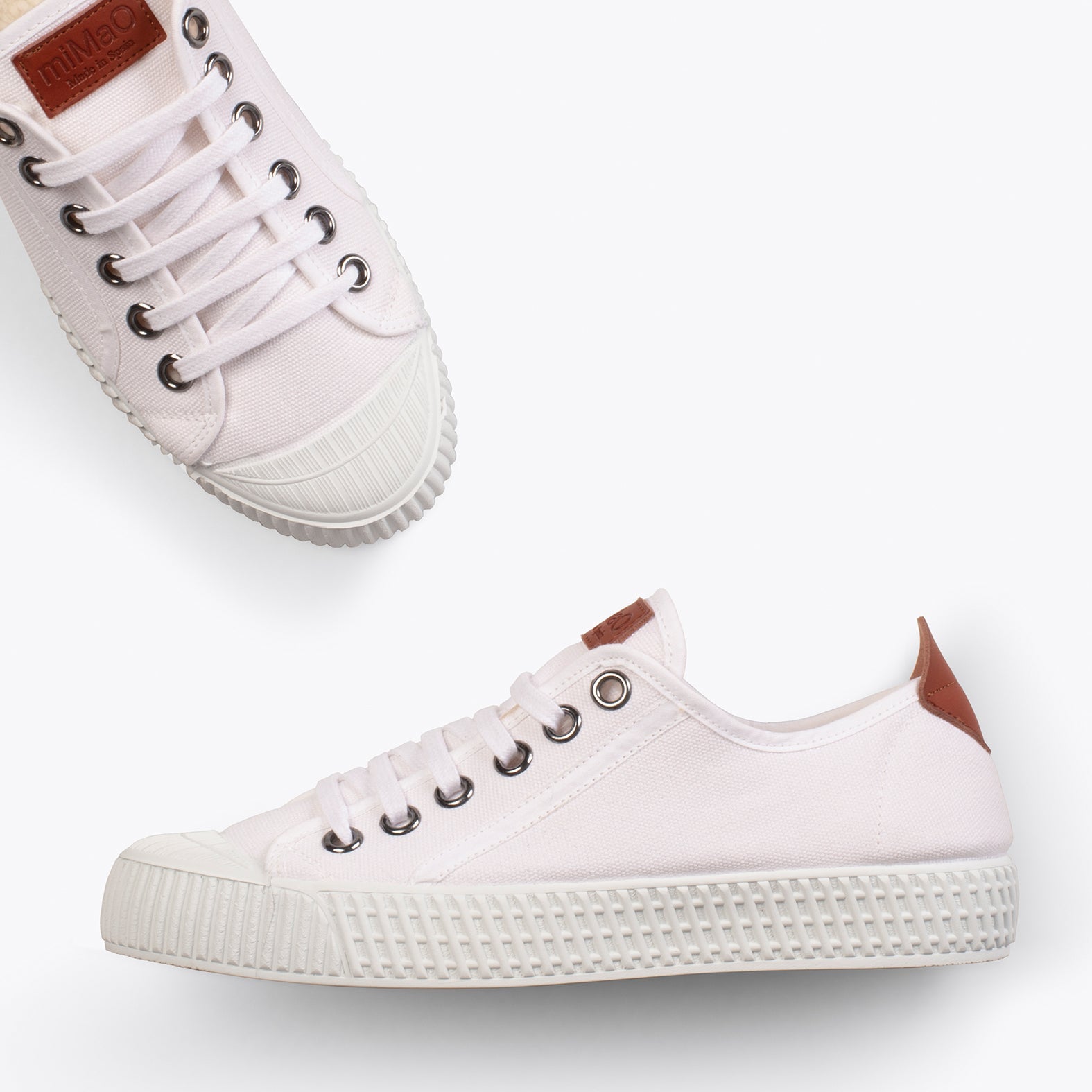 BAMBA - Zapatillas de lona hidrófuga con borreguito BLANCO