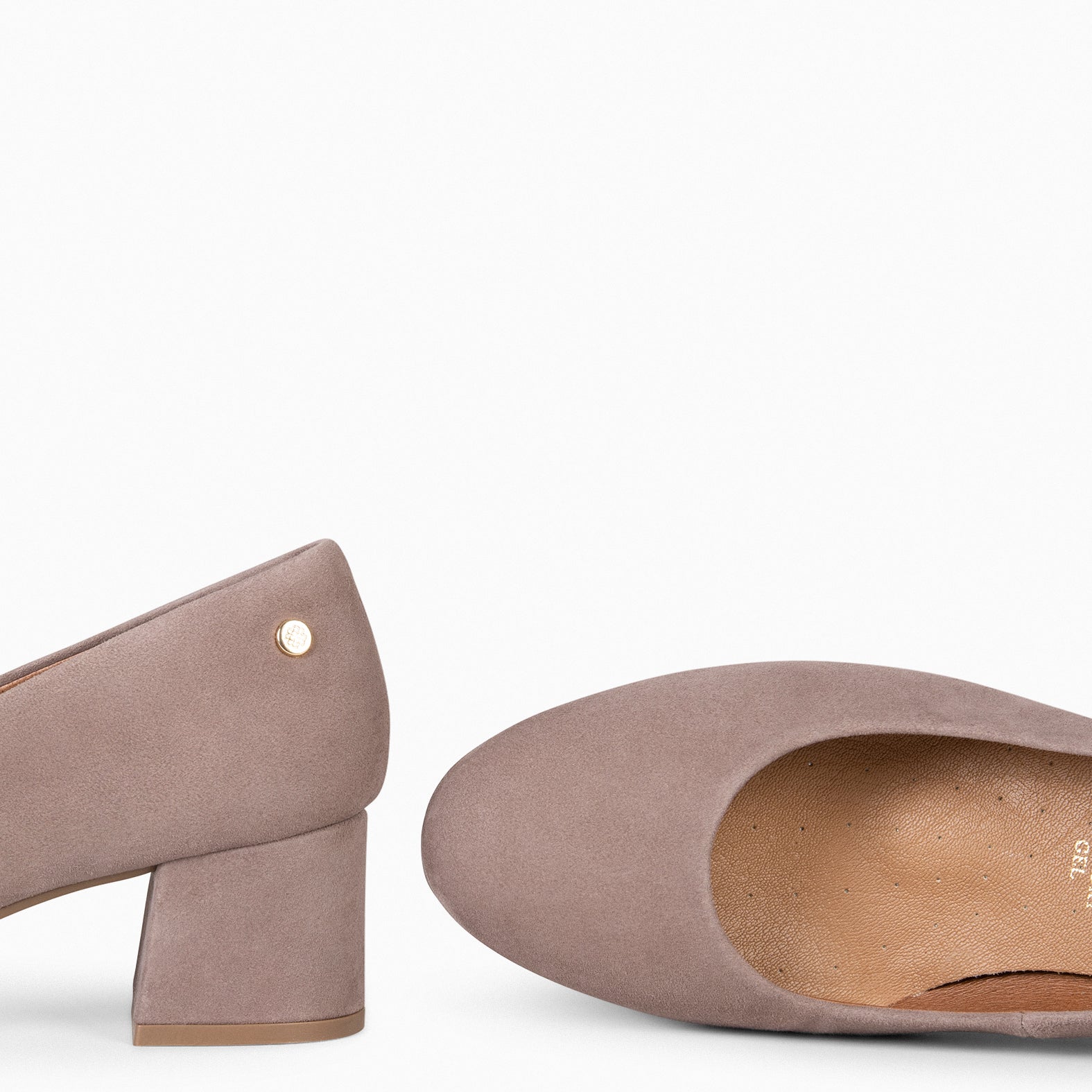 URBAN REDONDO - Zapatos de tacón bajo de ante en TAUPE