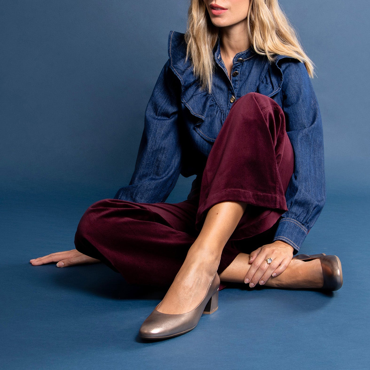 URBAN REDONDO SPLASH - Zapatos de tacón bajo ORO VIEJO