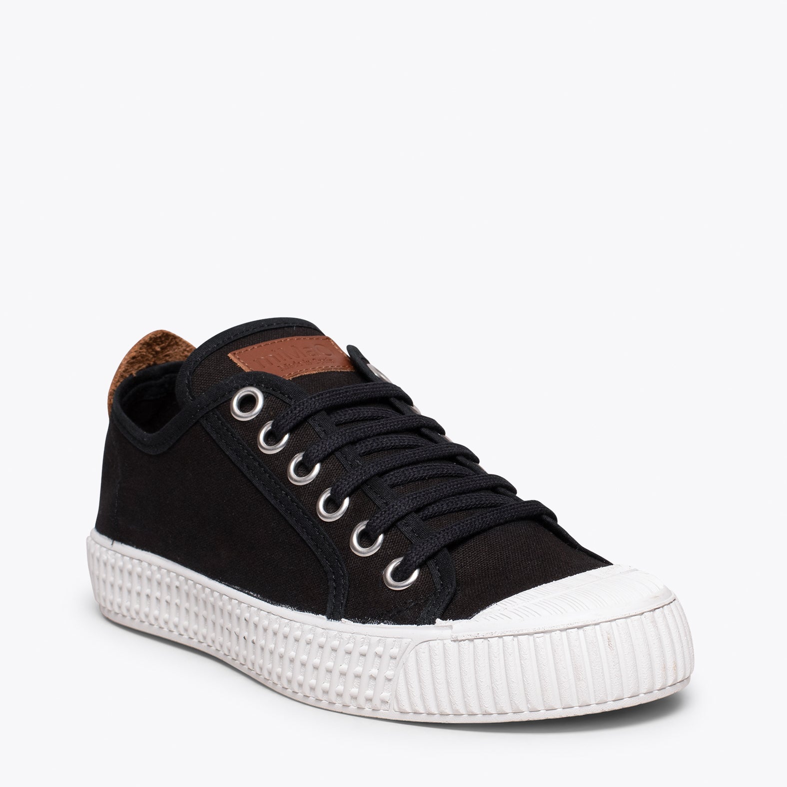 BAMBA – Zapatillas casuals de lona para mujer NEGRO