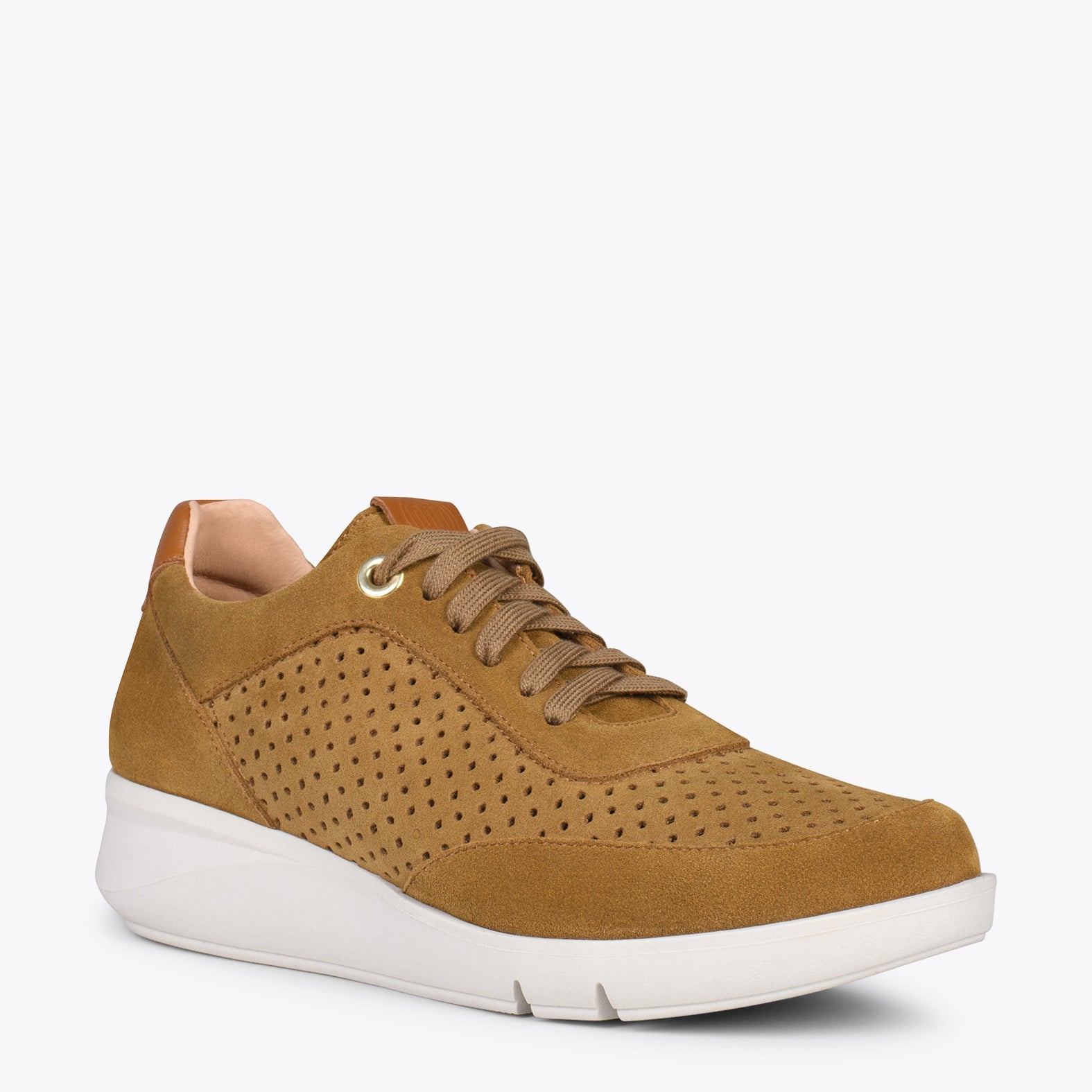 BLUCHER DEPORTIVO - Zapatillas con cuña para mujer CAMEL