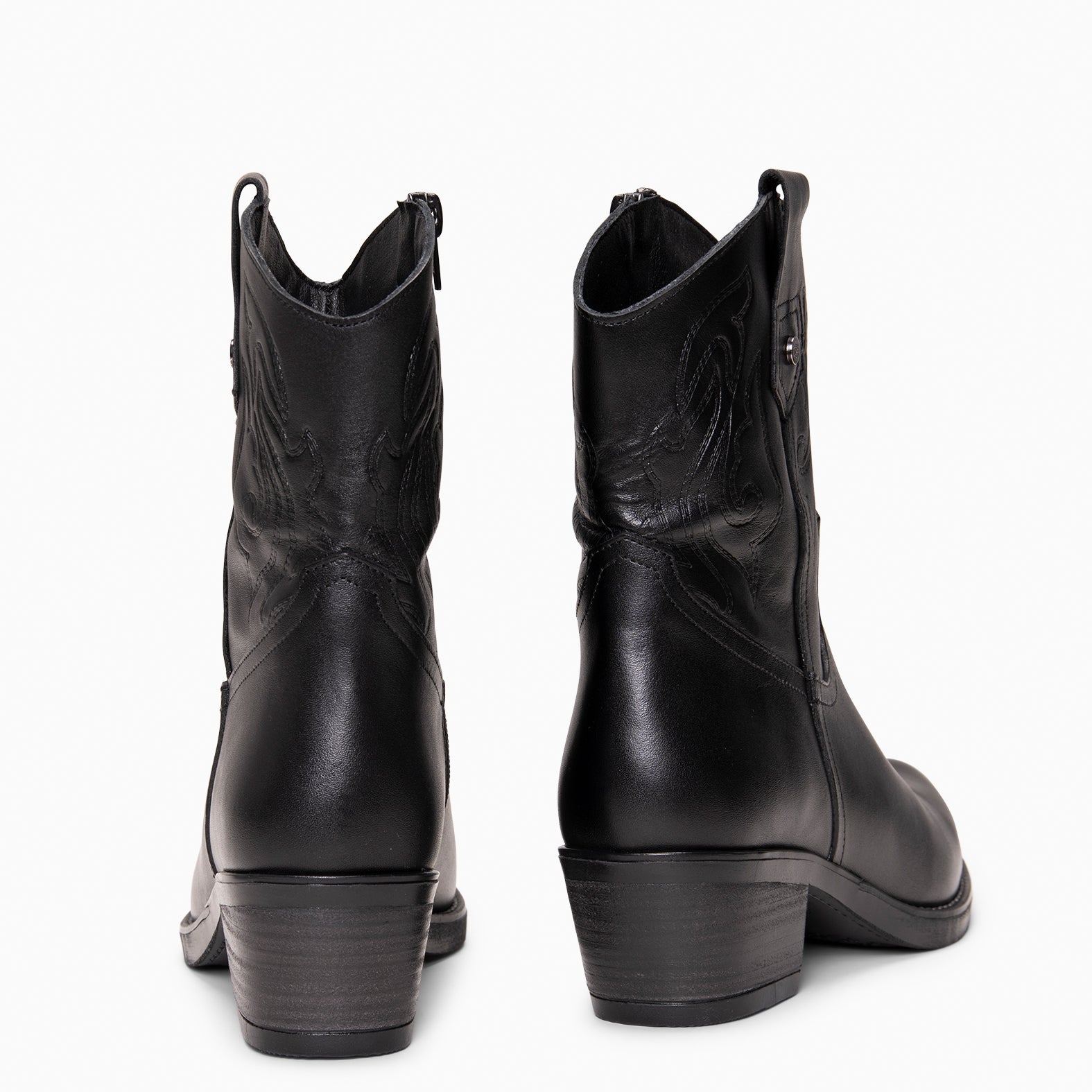 CYRUS - Botines cowboy NEGRO