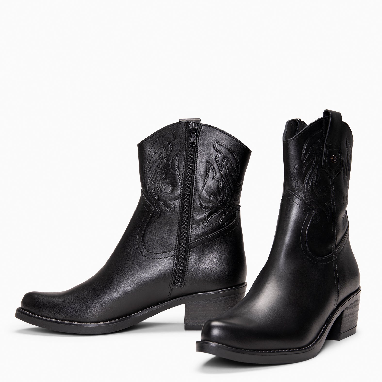 CYRUS - Botines cowboy NEGRO