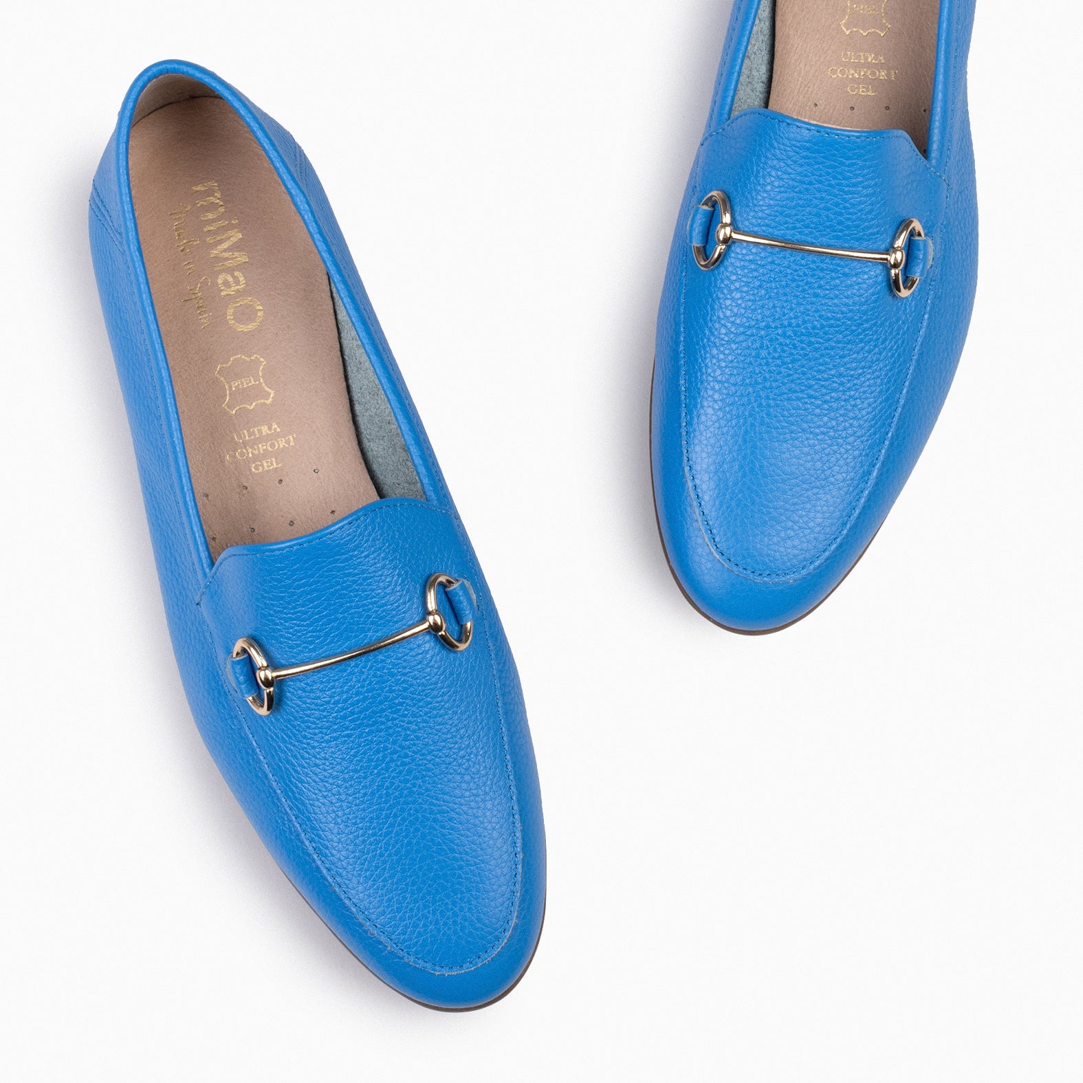 STYLE – Mocasines planos con adorno metalizado AZUL