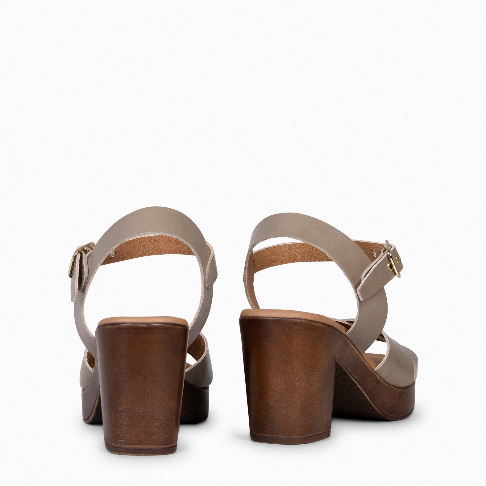 TAVIRA - Sandalias de tacón ancho TAUPE