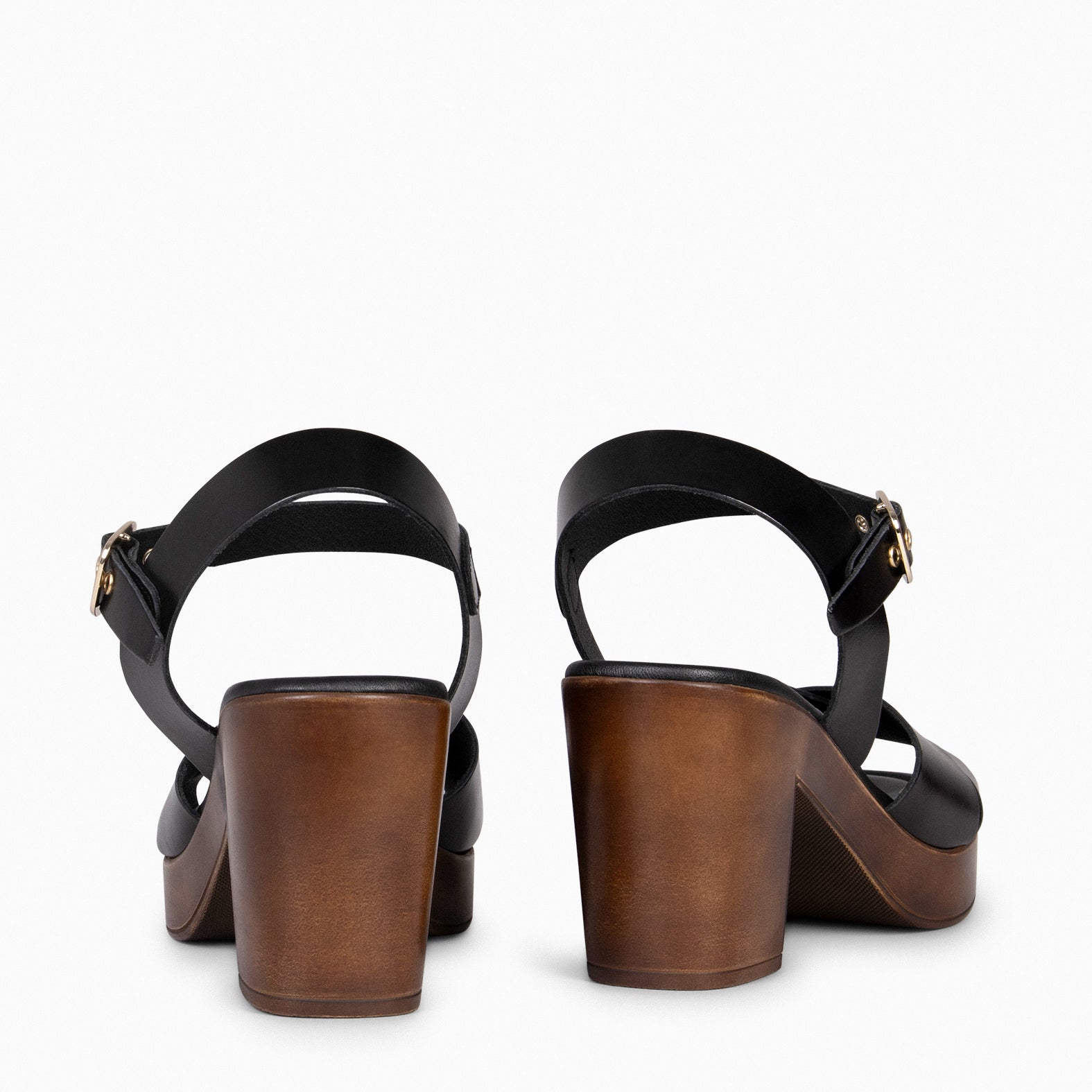 TAVIRA - Sandalias de tacón ancho NEGRO