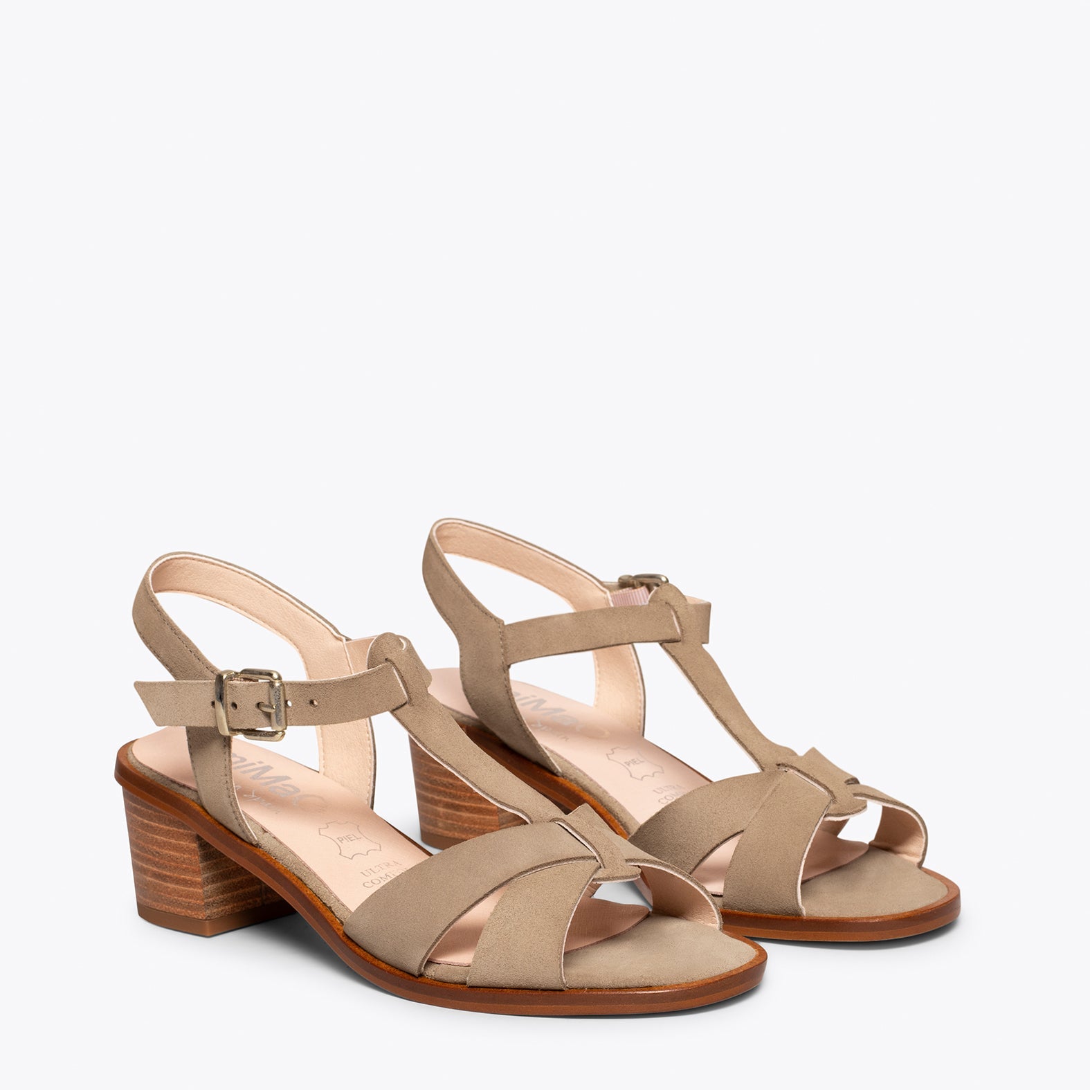 DALIA - Sandalias de tacón bajo TAUPE