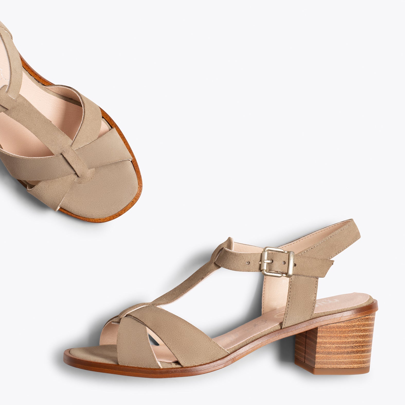 DALIA - Sandalias de tacón bajo TAUPE
