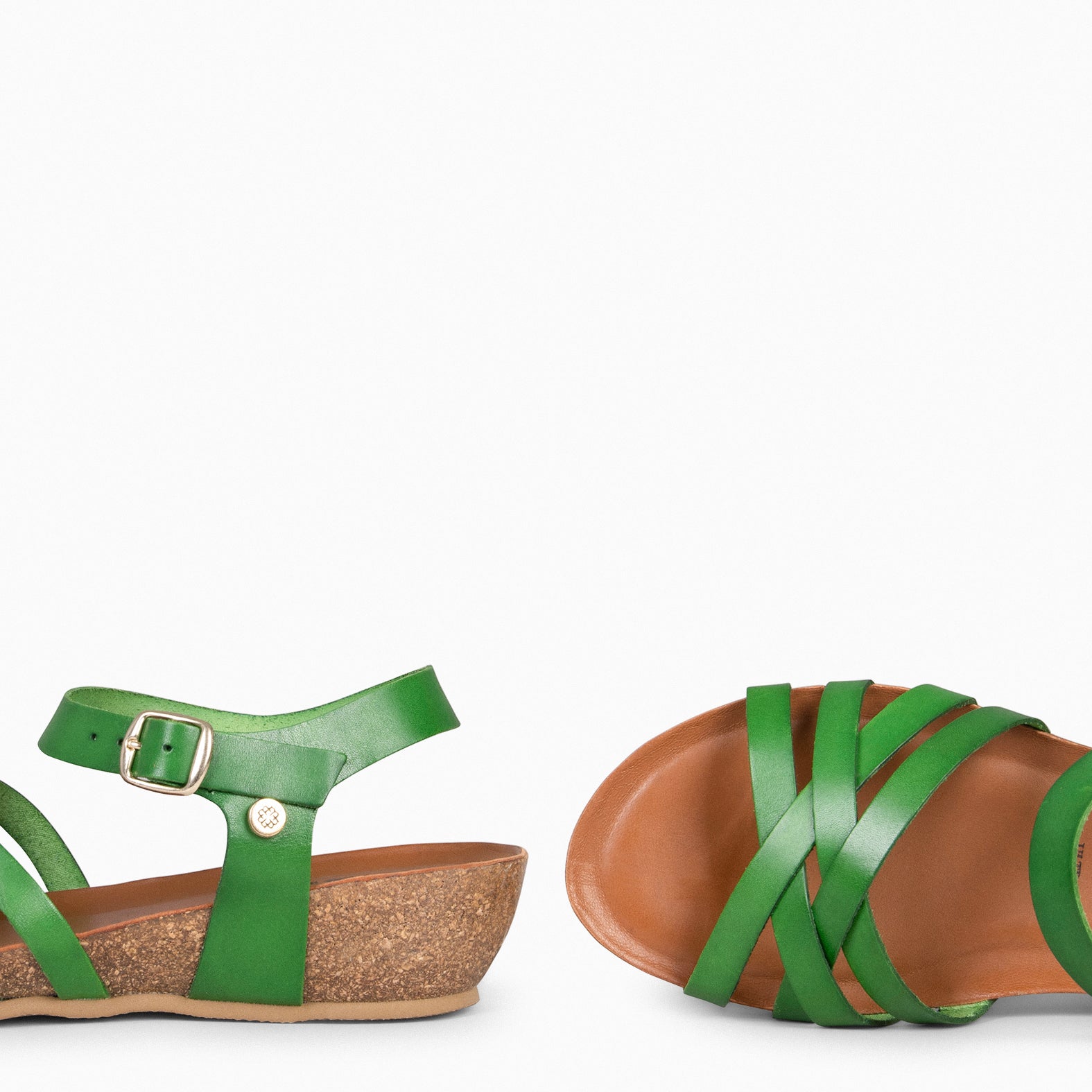 HANAE - Sandalias BIO Multitiras cruzadas VERDE