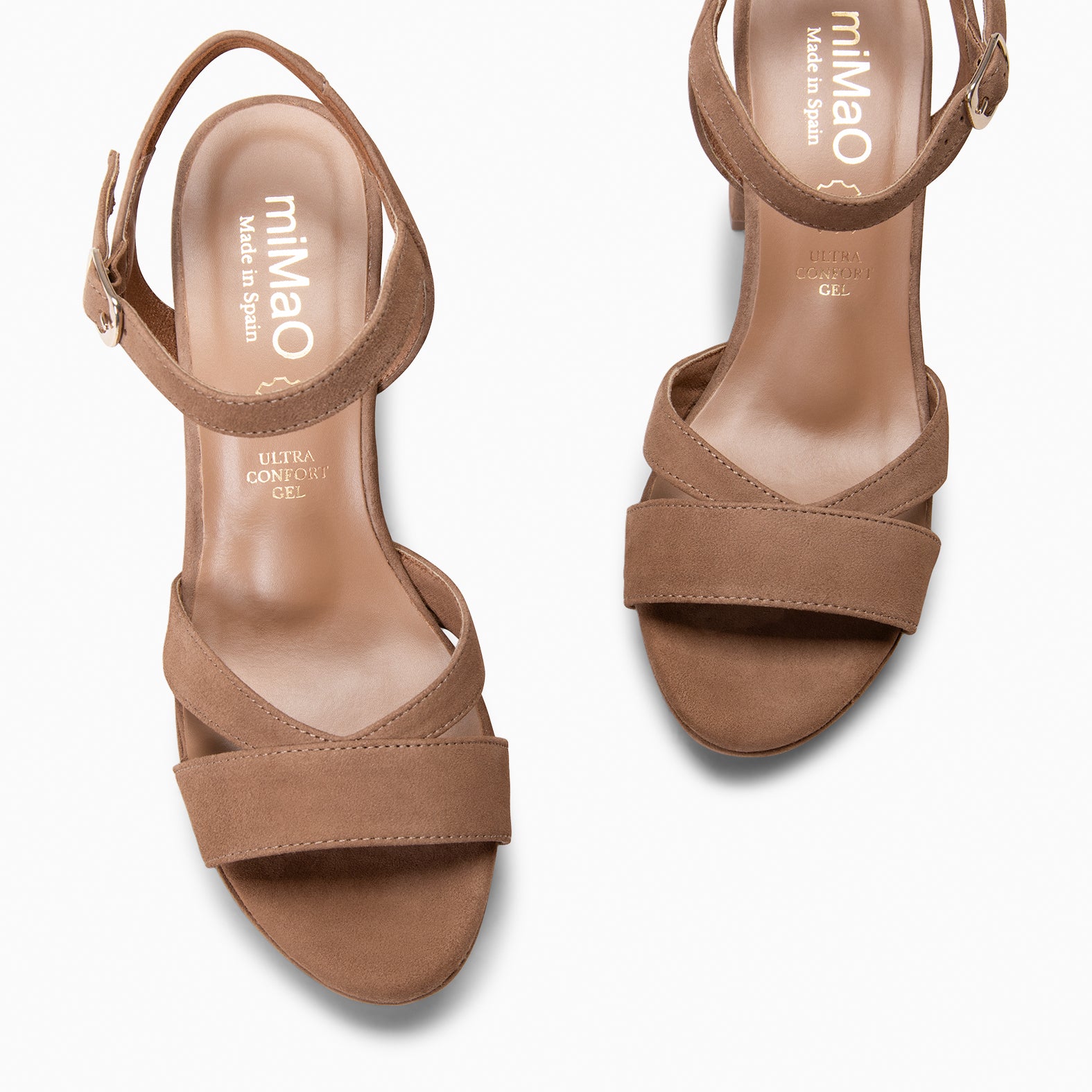 PARIS - Sandalias de fiesta con tacón alto y plataforma TAUPE