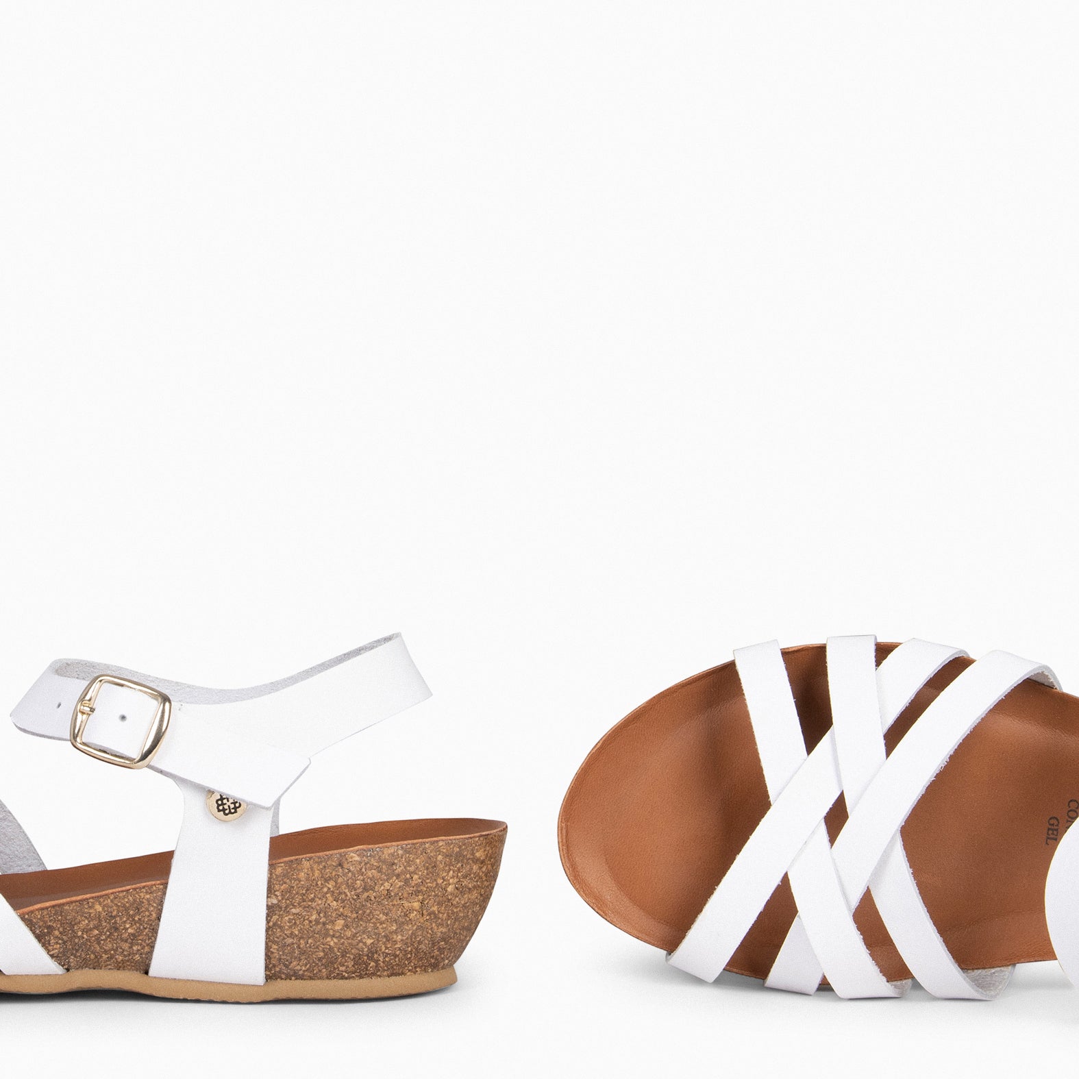 HANAE - Sandalias BIO Multitiras cruzadas BLANCO