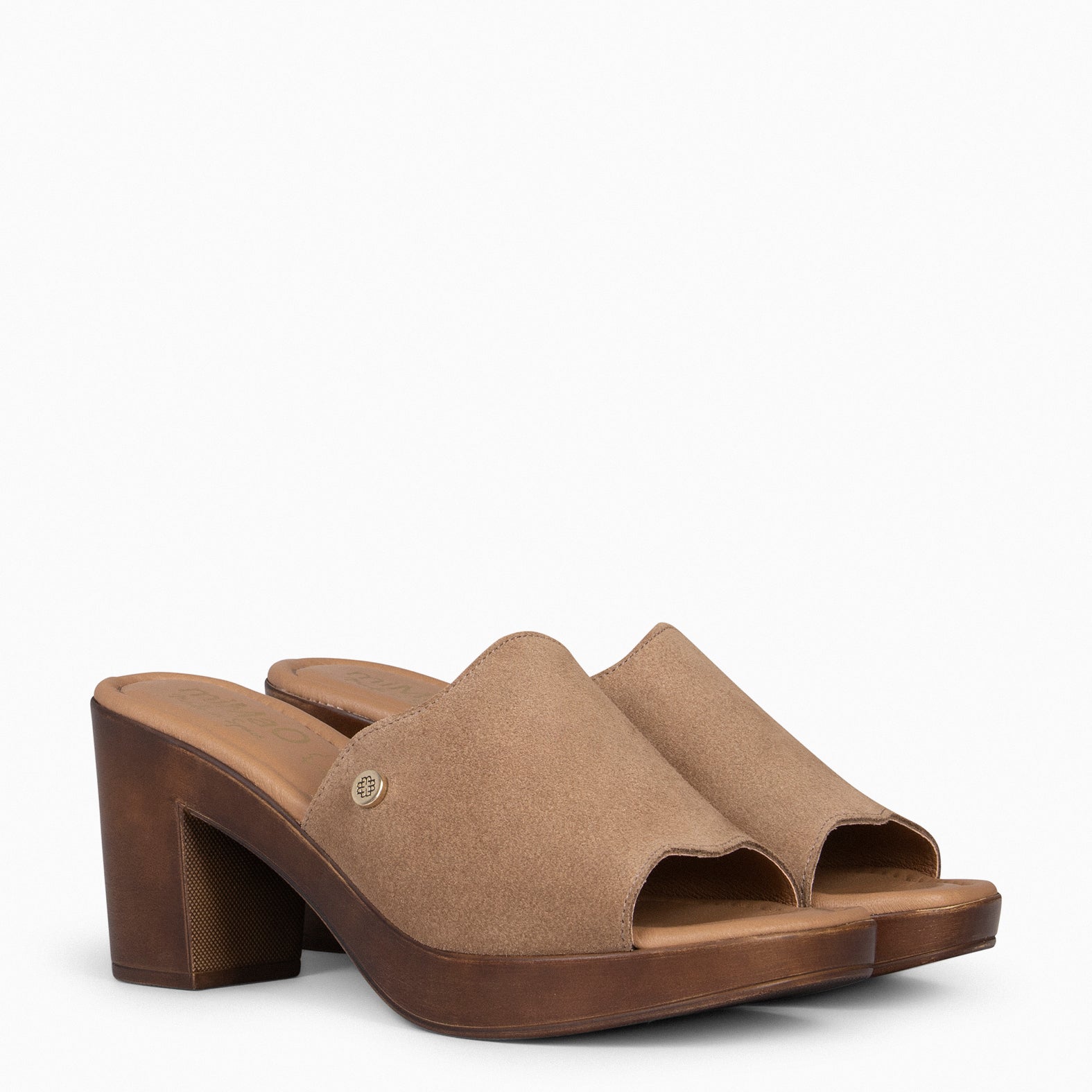 ADELA - Zuecos con tacón TAUPE