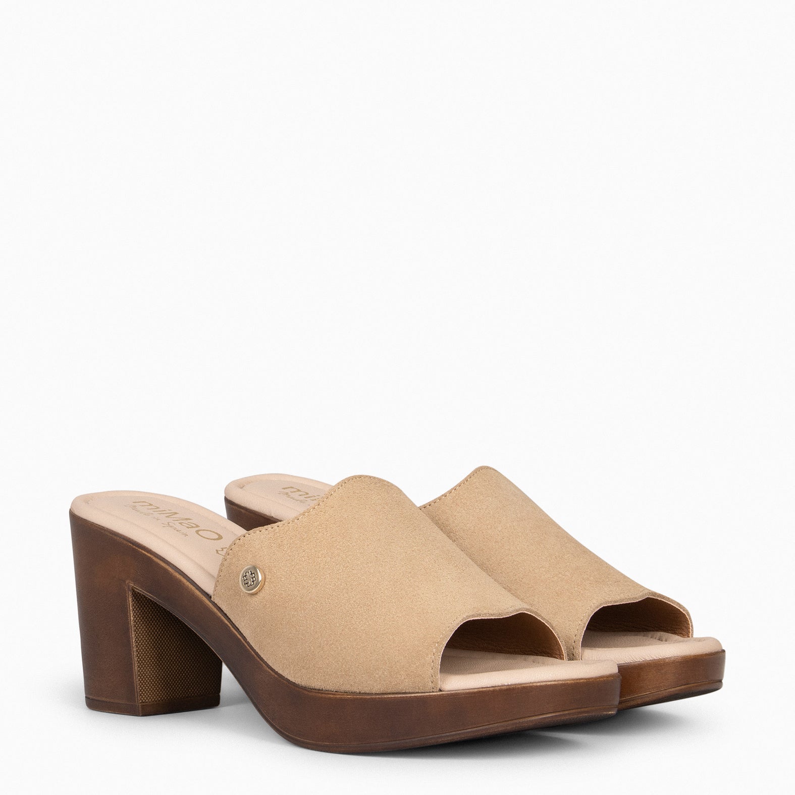 ADELA - Zuecos con tacón BEIGE