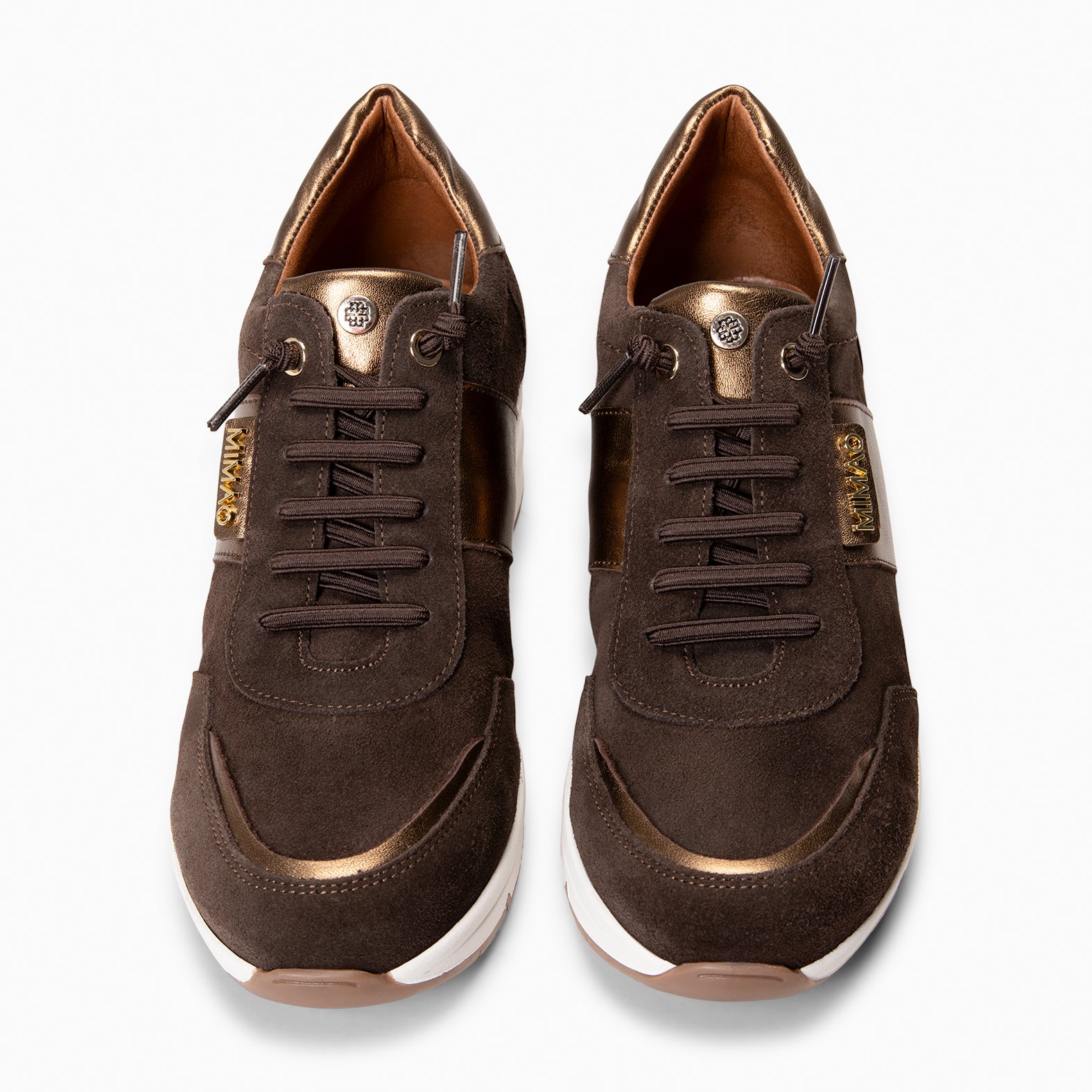 PAU - Zapatillas con cuña MARRON