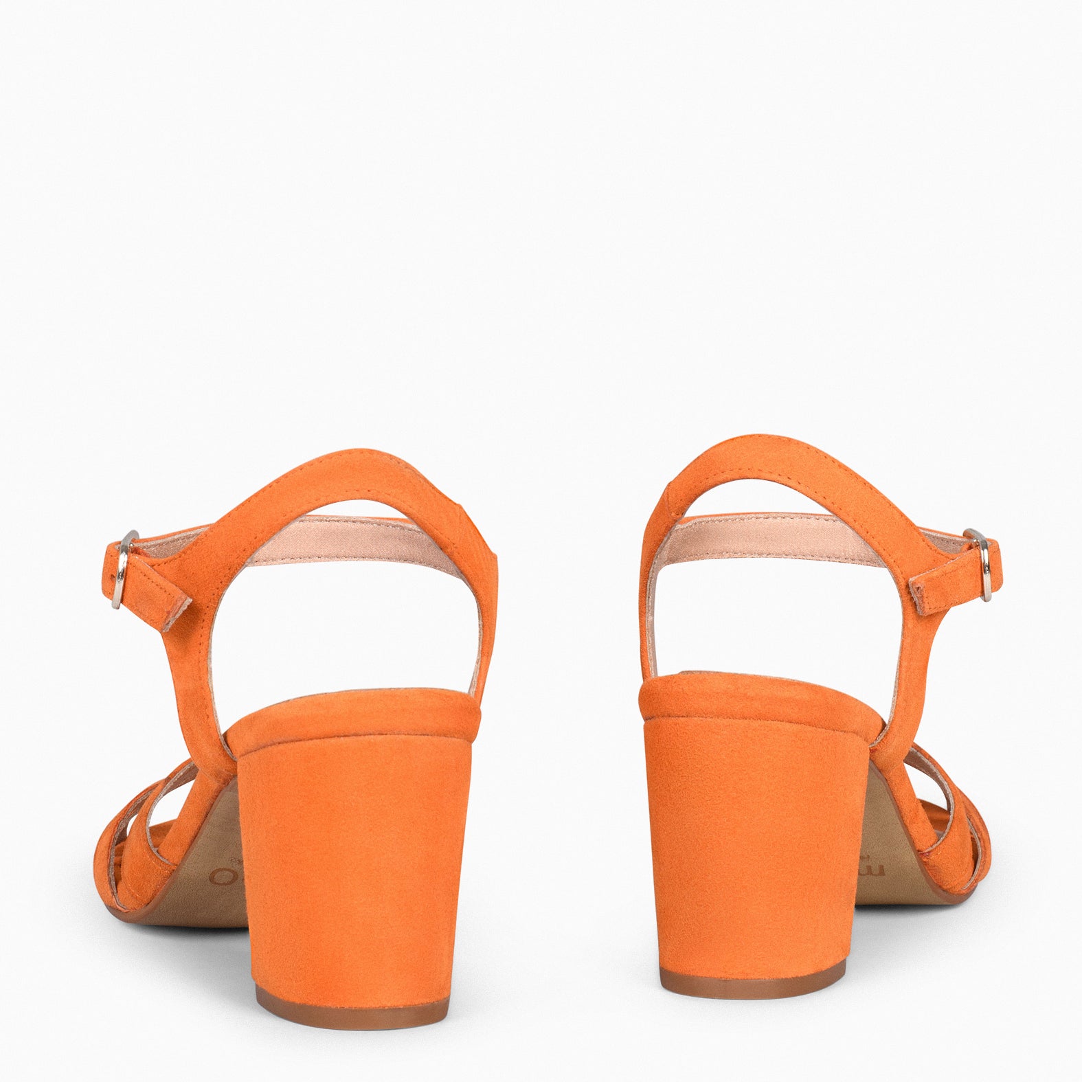 MUSA – Sandalias de Tacón ancho NARANJA