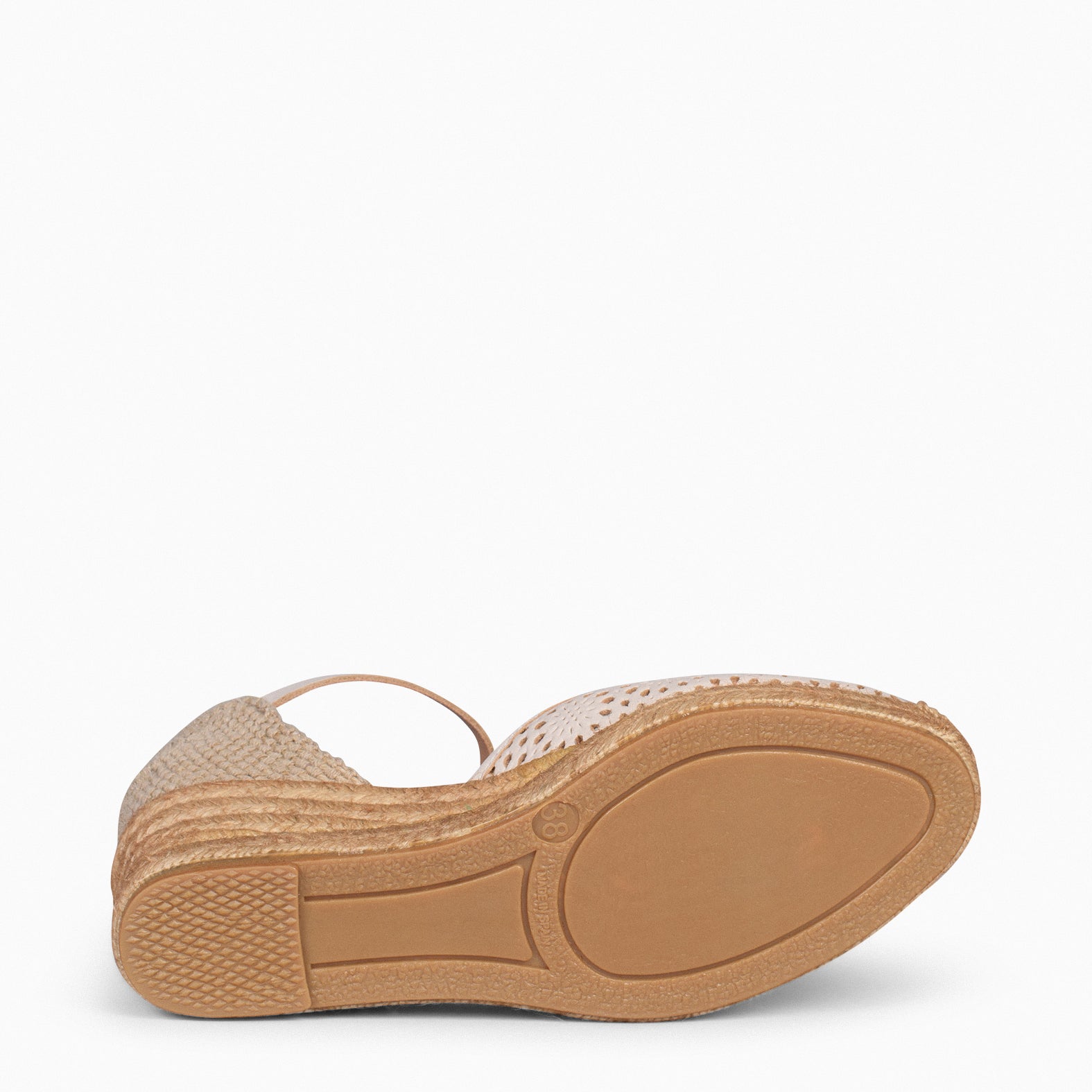 MALDIVAS - Cuñas de Esparto con pala de Napa BEIGE
