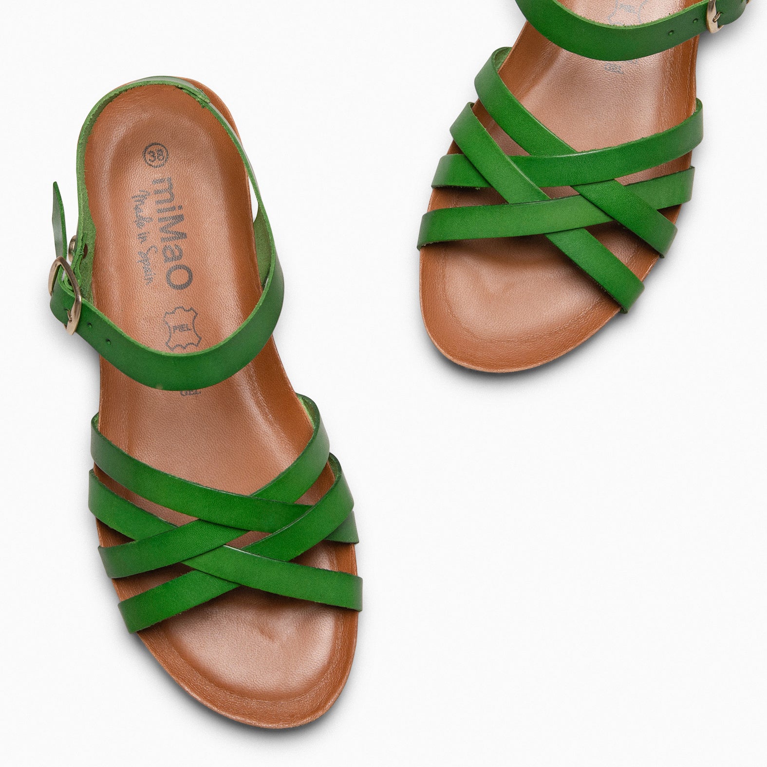 HANAE - Sandalias BIO Multitiras cruzadas VERDE