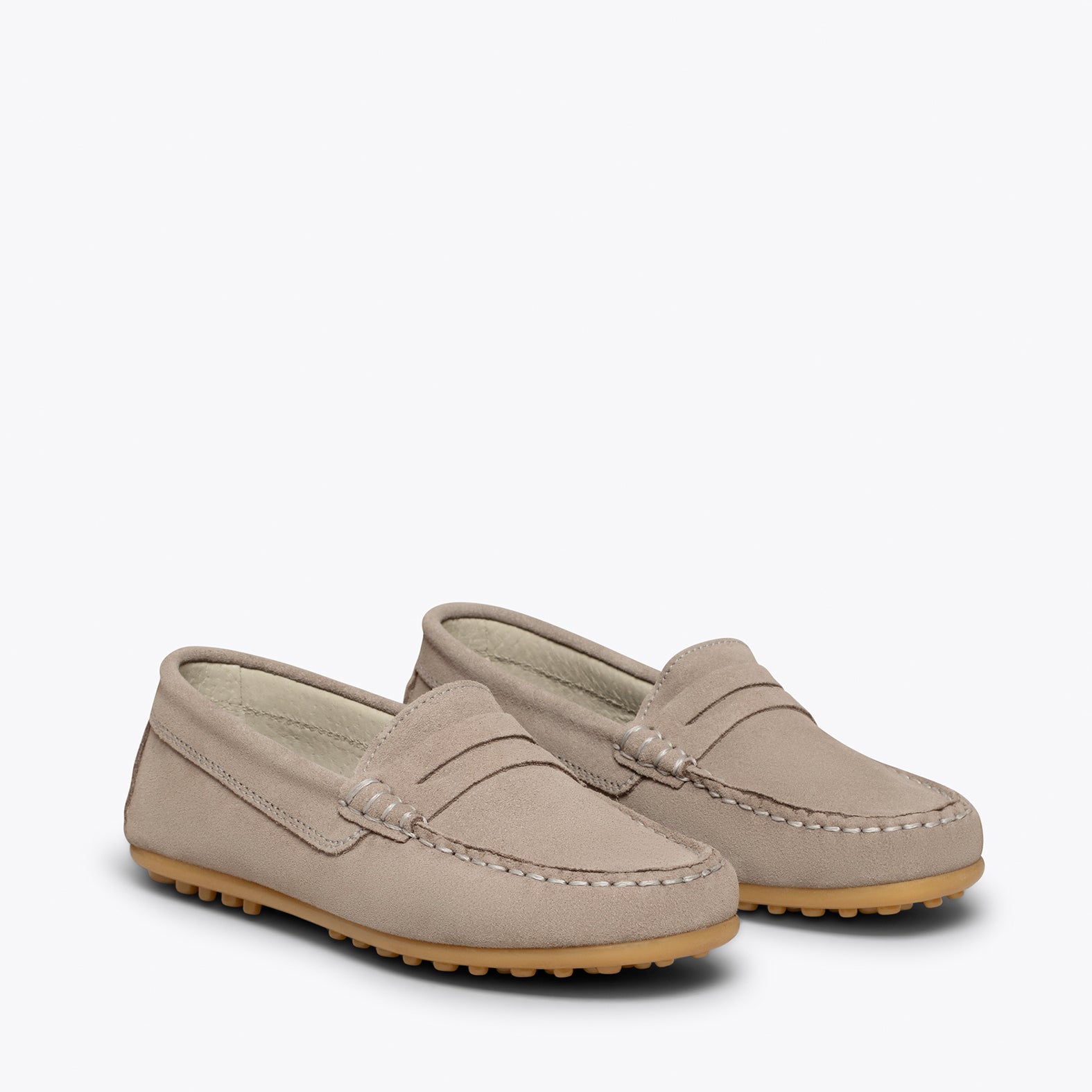 MOCASÍN Mocasines GRISES para niños de piel