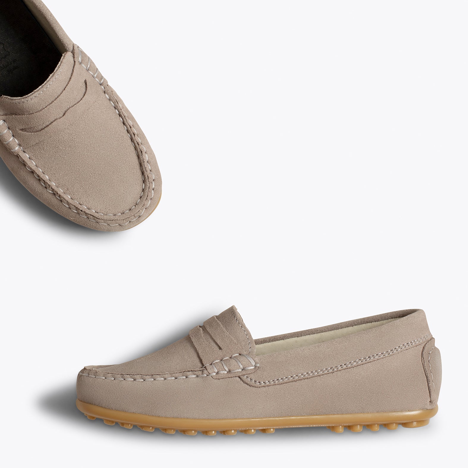 MOCASÍN Mocasines GRISES para niños de piel
