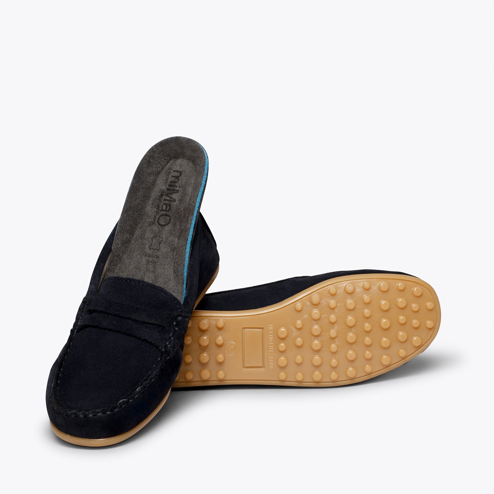 MOCASÍN Mocasines AZUL MARINO para niños de piel