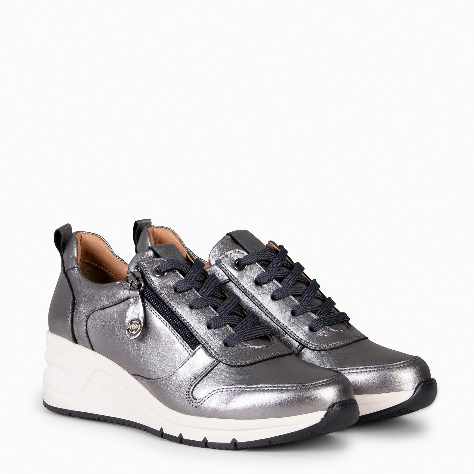 NIMES – Zapatillas deportivas con adorno cremallera PLOMO
